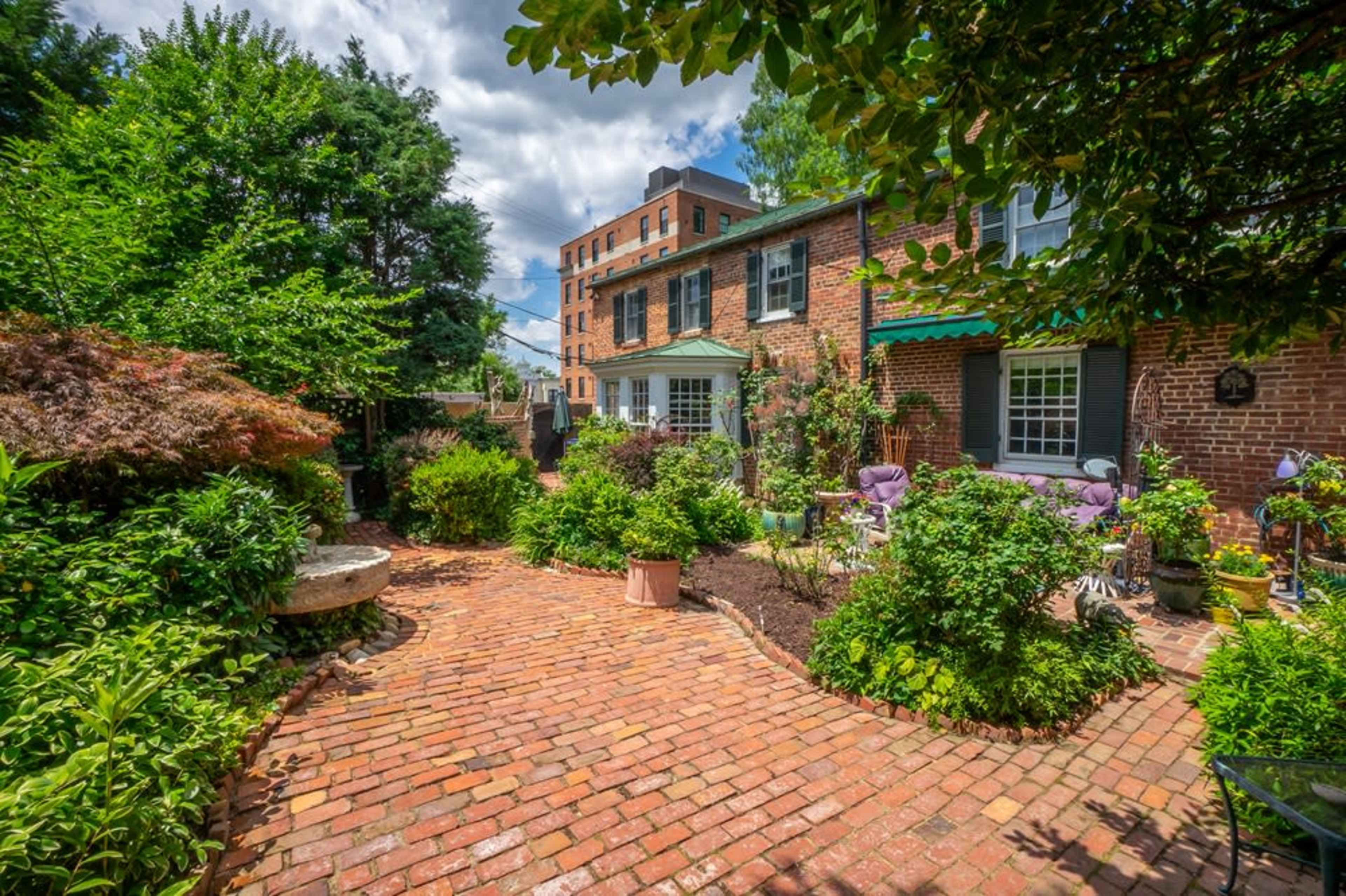 Large garden of grand 18th century home in Old Town Image in Old Town, Alexandria, VA