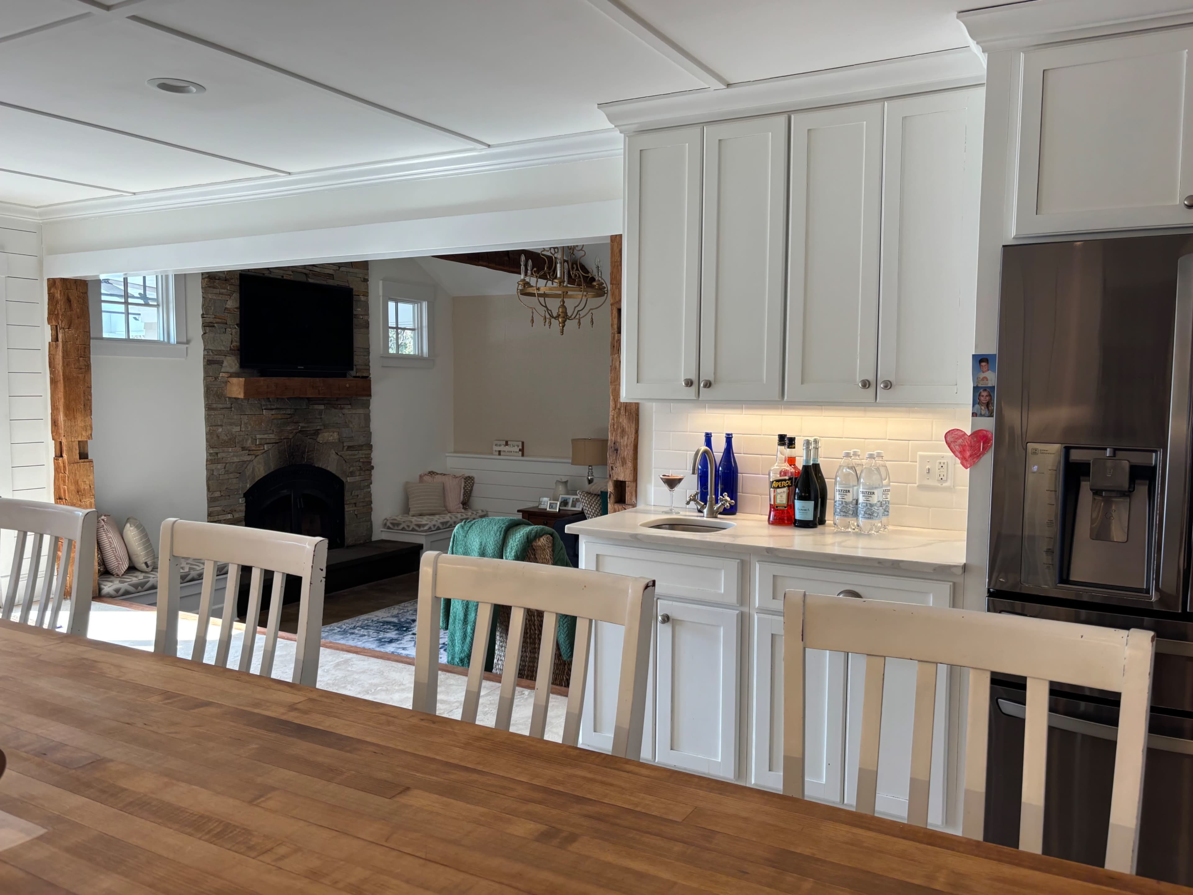 White farmhouse kitchen with marina views Image in Babylon, Babylon, NY