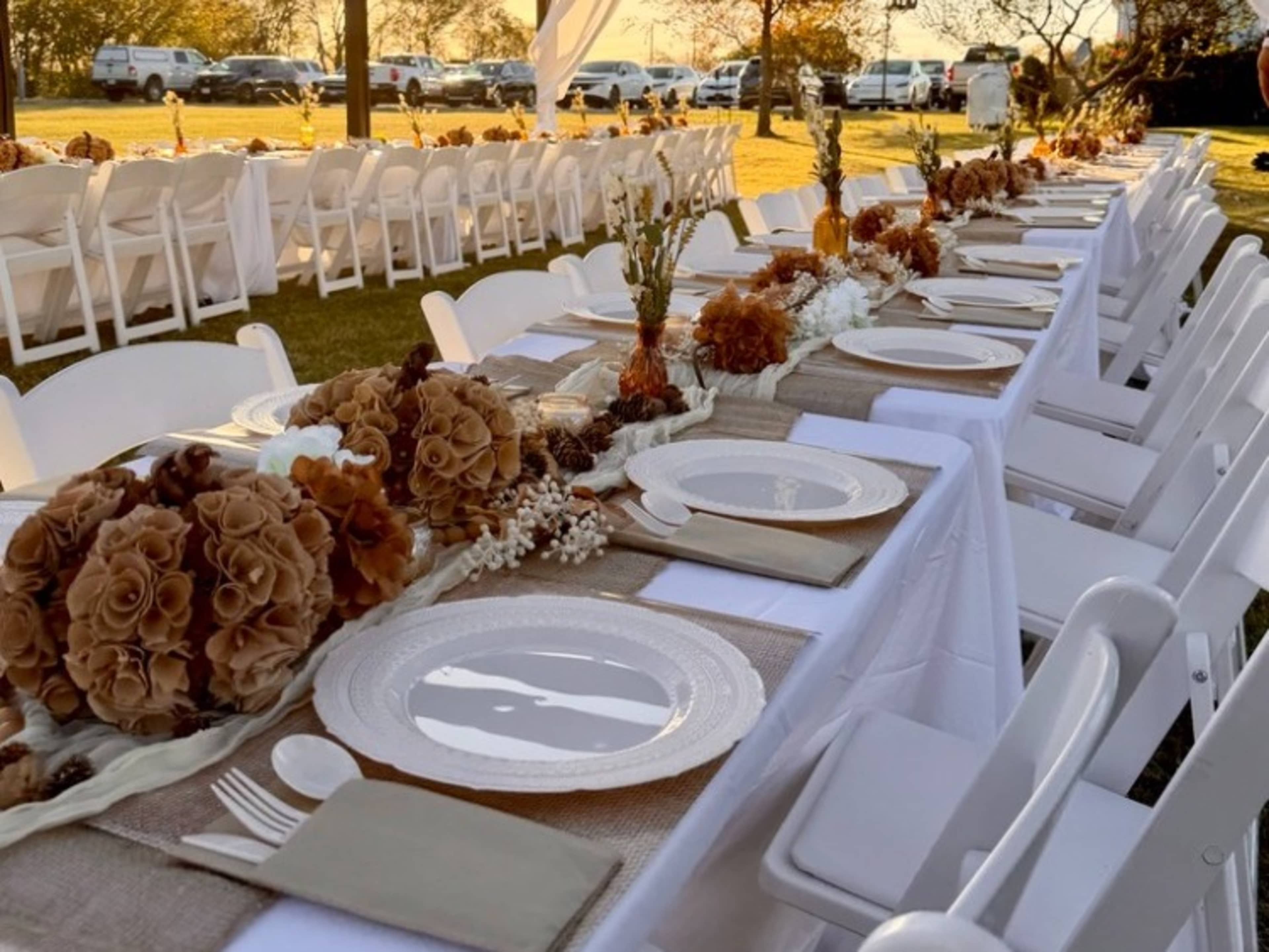 White ceremony chairs