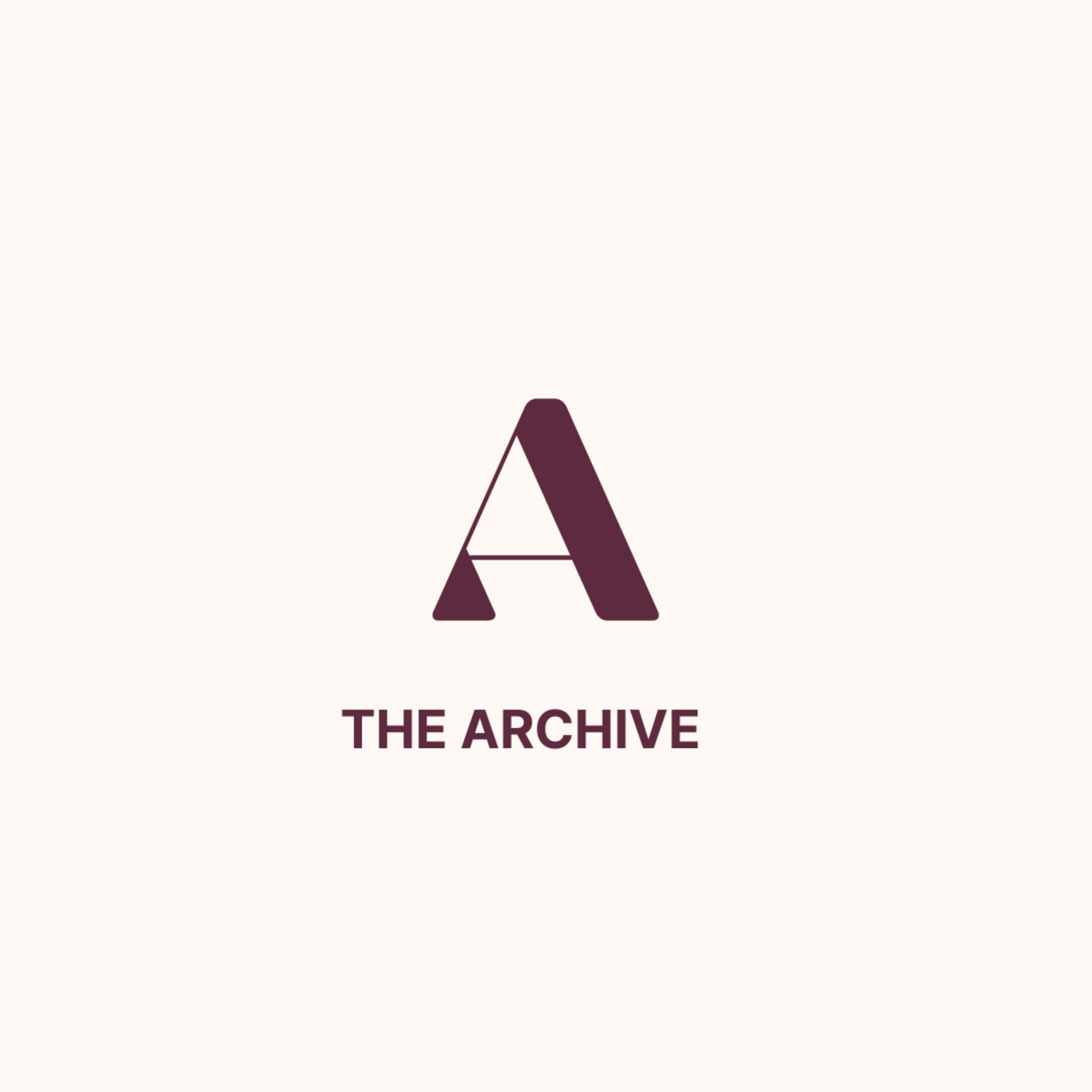 The image features a stylized letter "A" above the text "THE ARCHIVE" in a simple font on a light background.