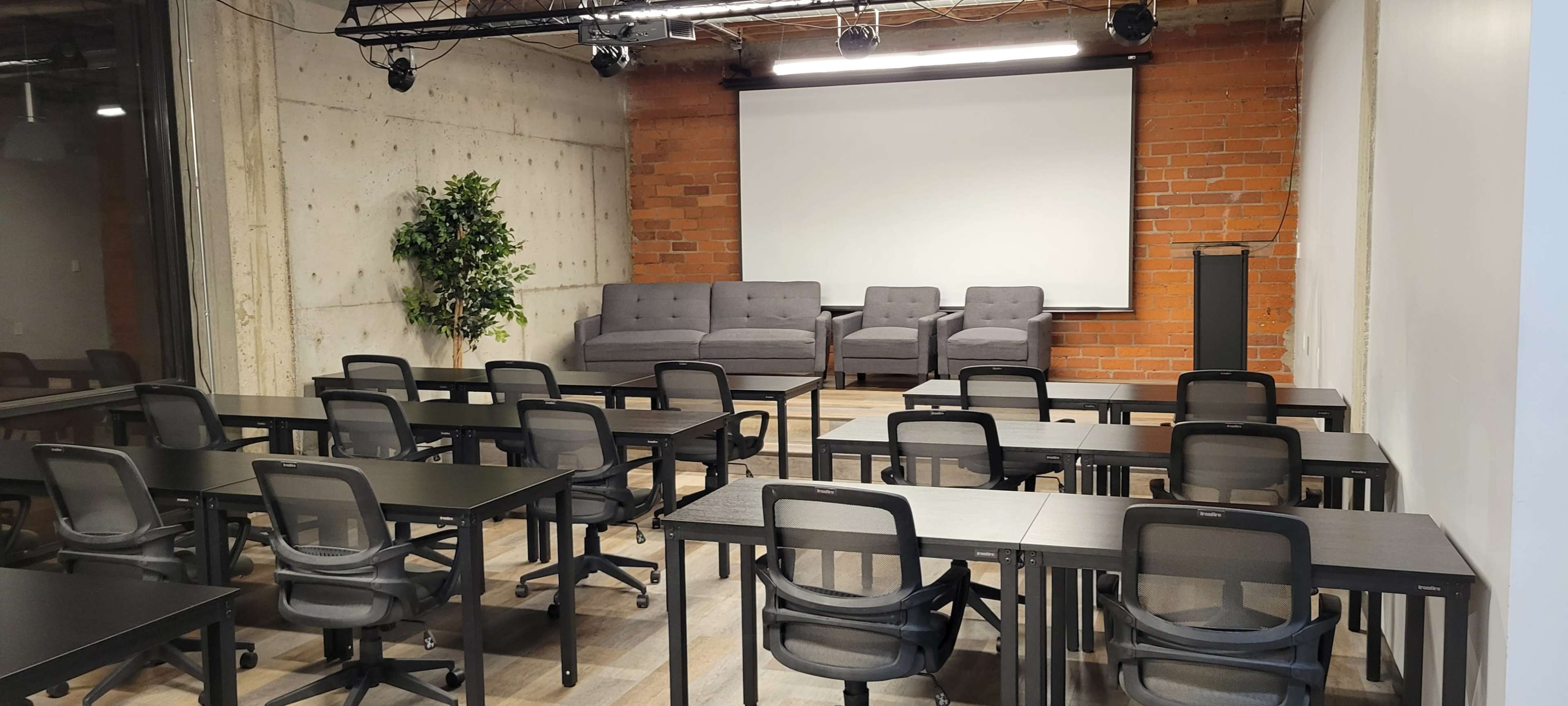 Event Mezzanine with Stage and A/V Image in , Bellflower, CA