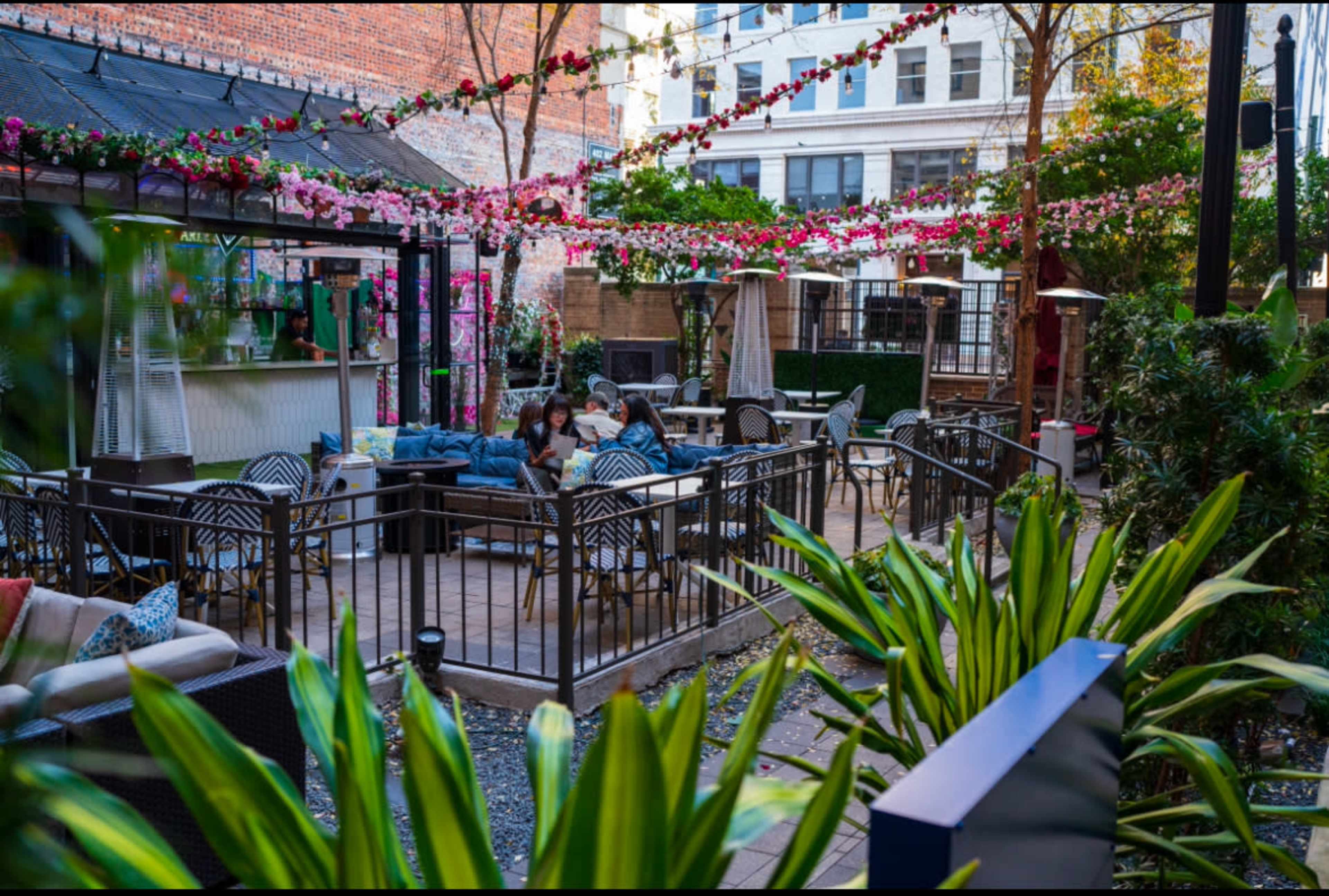 Downtown Houston open patio cocktail bar on Main st. Resembling what you would find in New York Image in Downtown Houston, Houston, TX