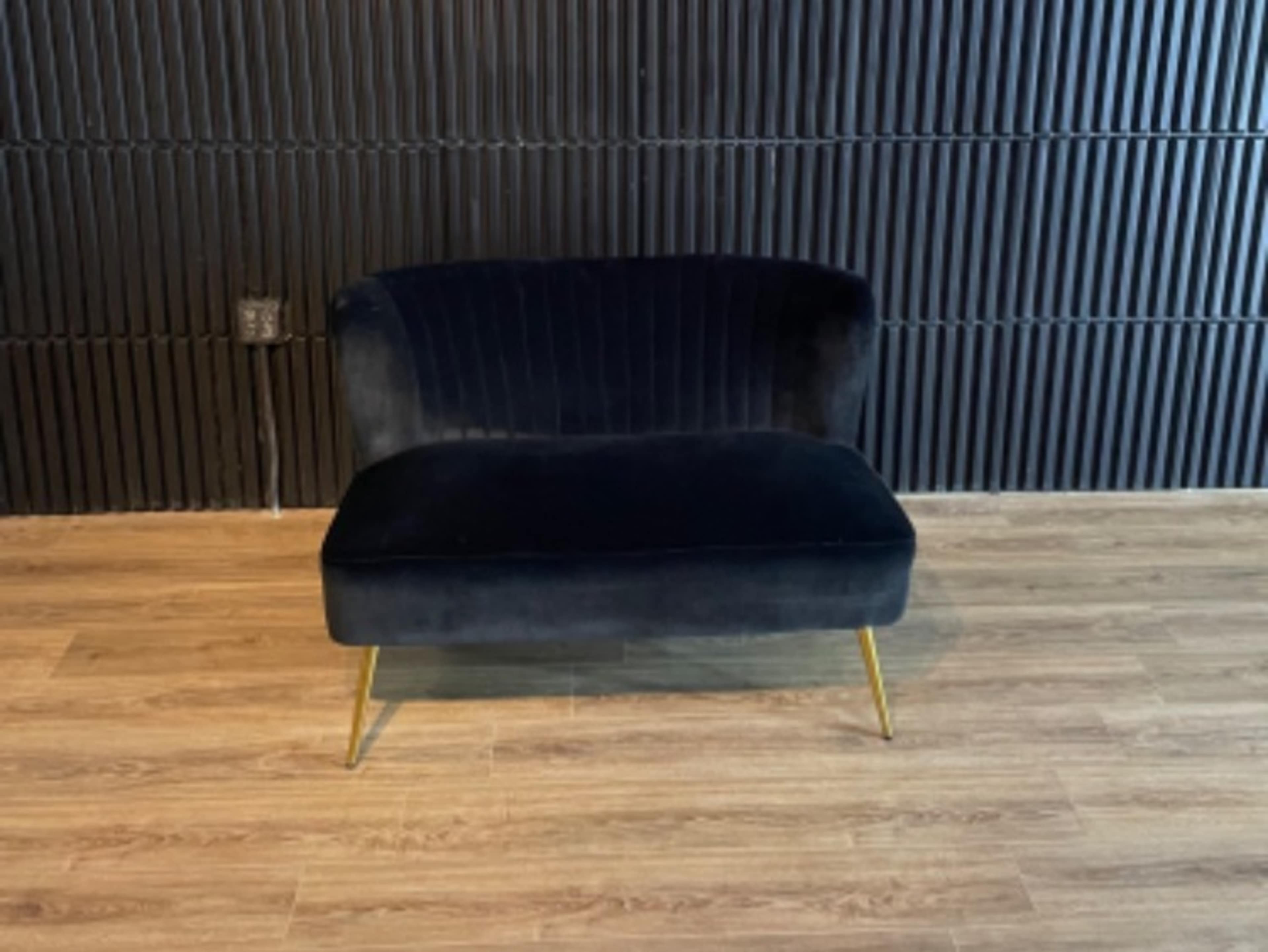 Black suede Love couch sofa 