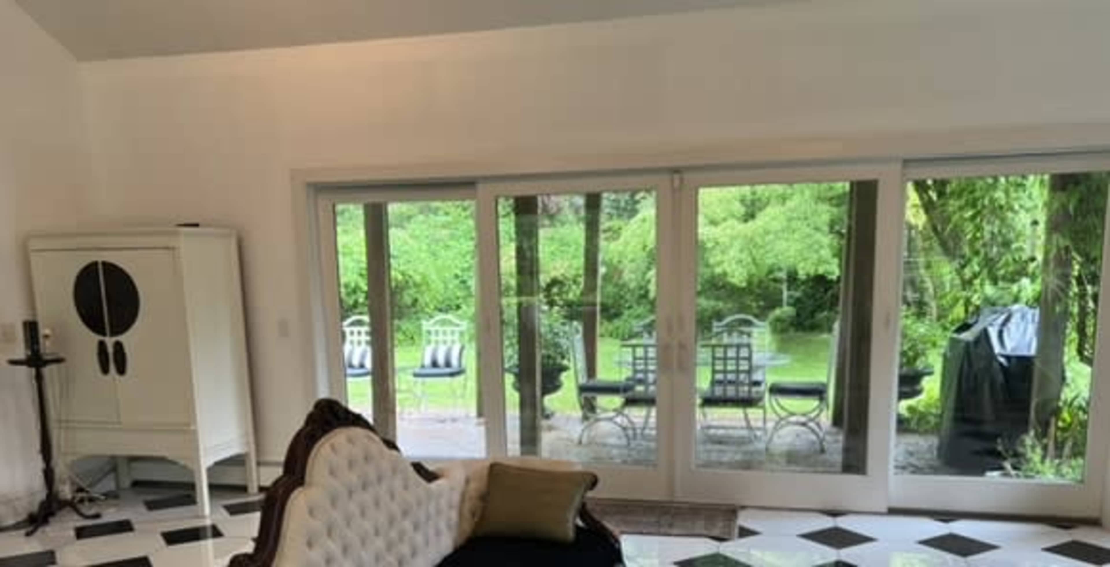 Elegant Home, Vaulted Ceiling, Black & White Marble Check Floor on Half Acre Image in Shelter Island, Shelter Island, NY