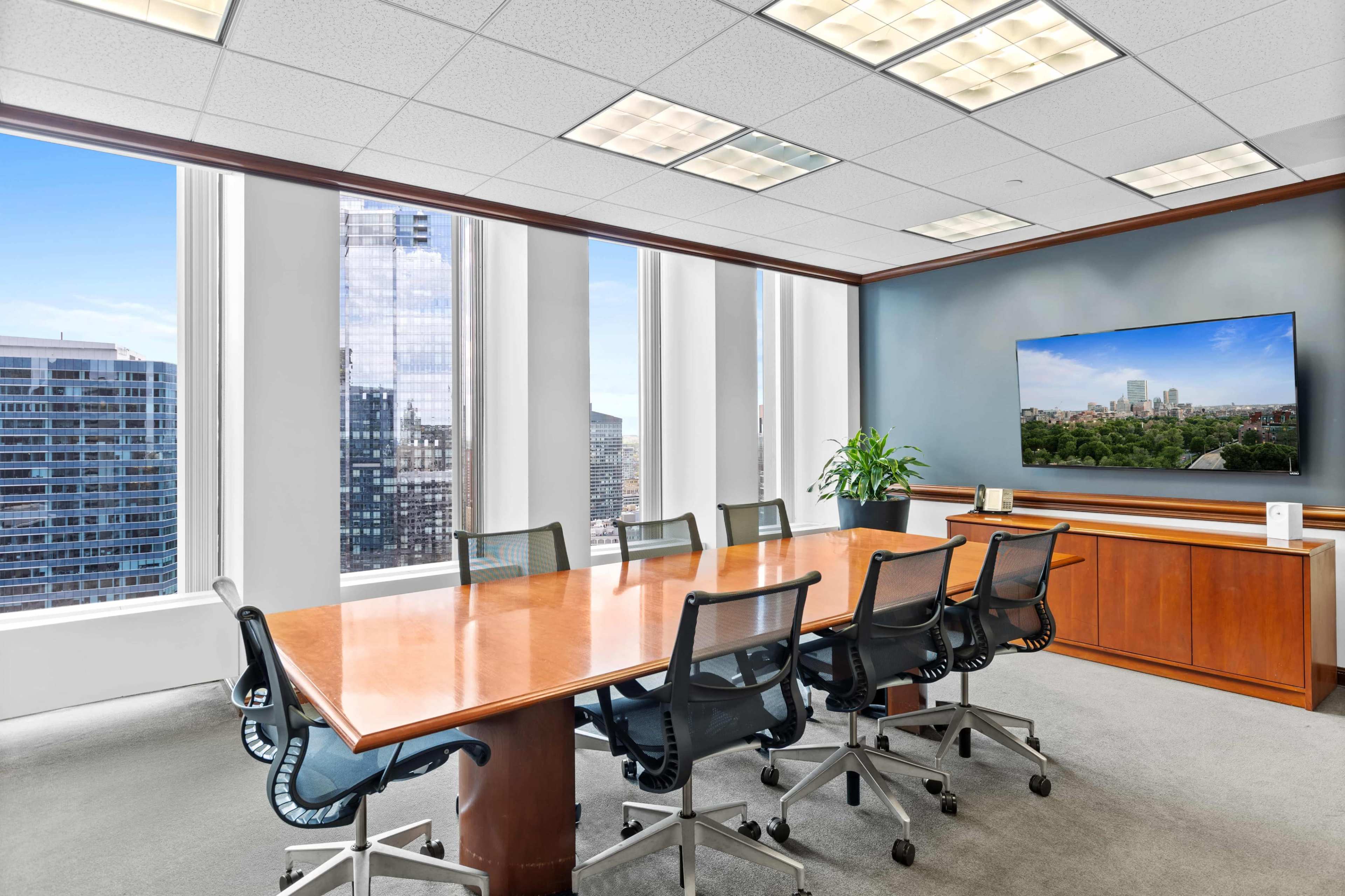 26th Floor Window Boardroom Image in Downtown, Boston, MA