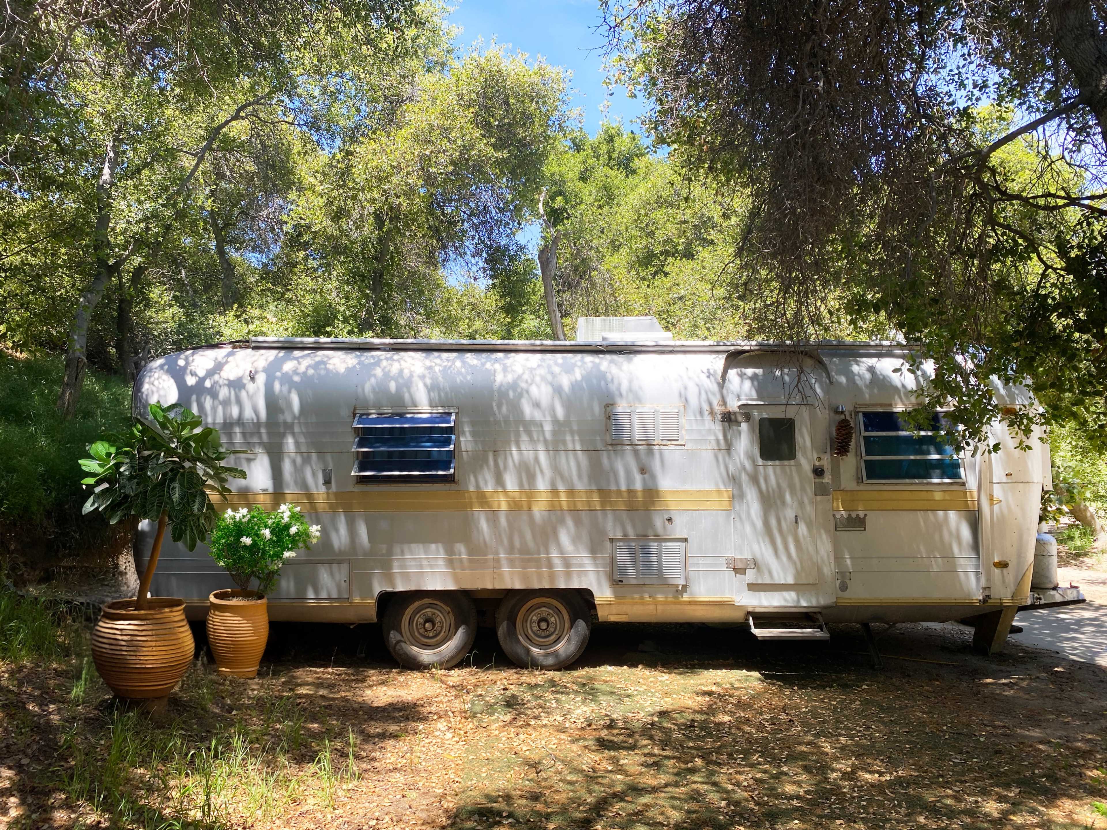 Vintage Streamline Imperial Trailer on High Desert Ranch Image in Leona Valley, Leona Valley, CA