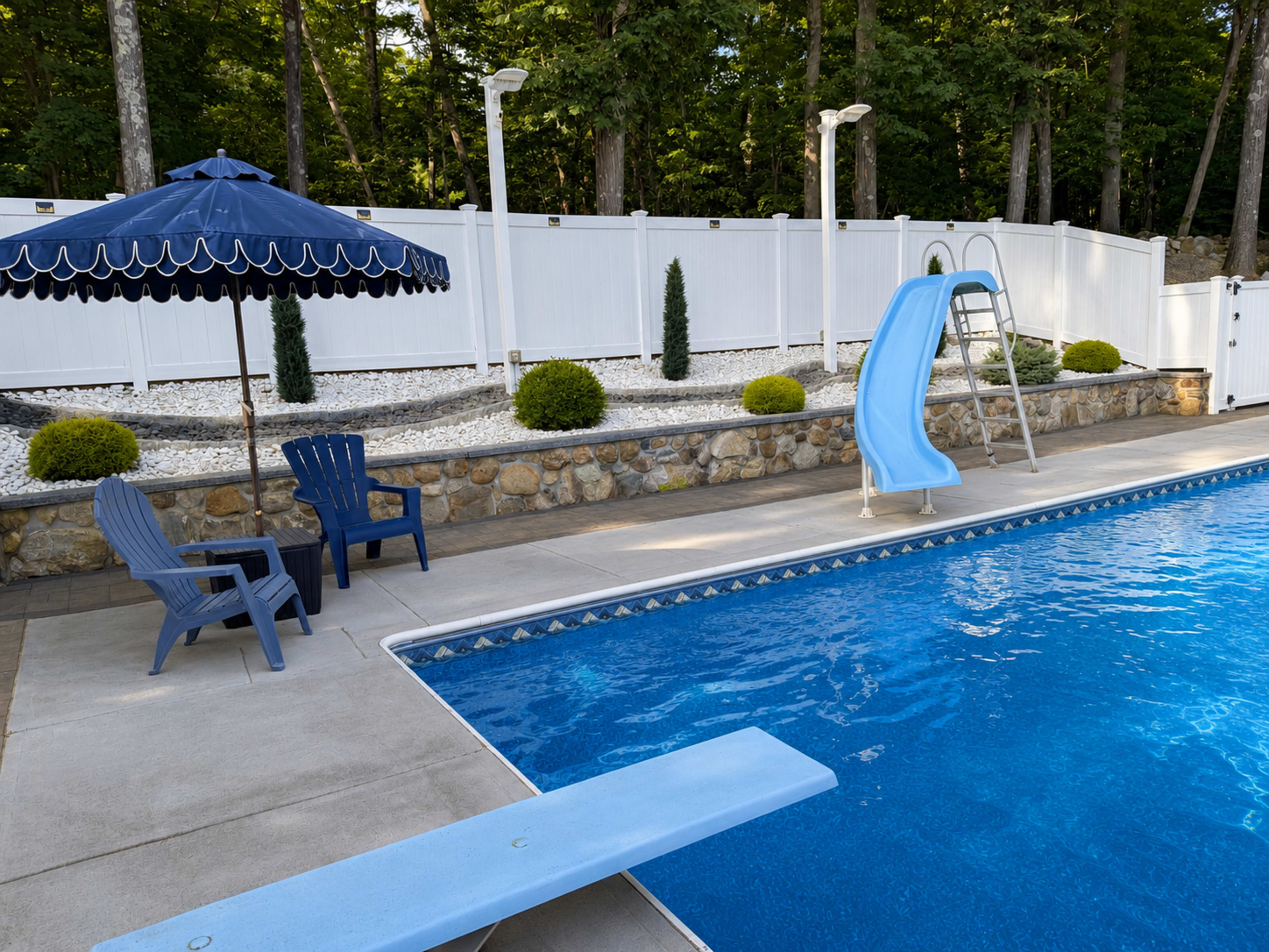 Private Resort-Style Backyard with Pool and Entertainment Space Image in North Grafton, North Grafton, MA