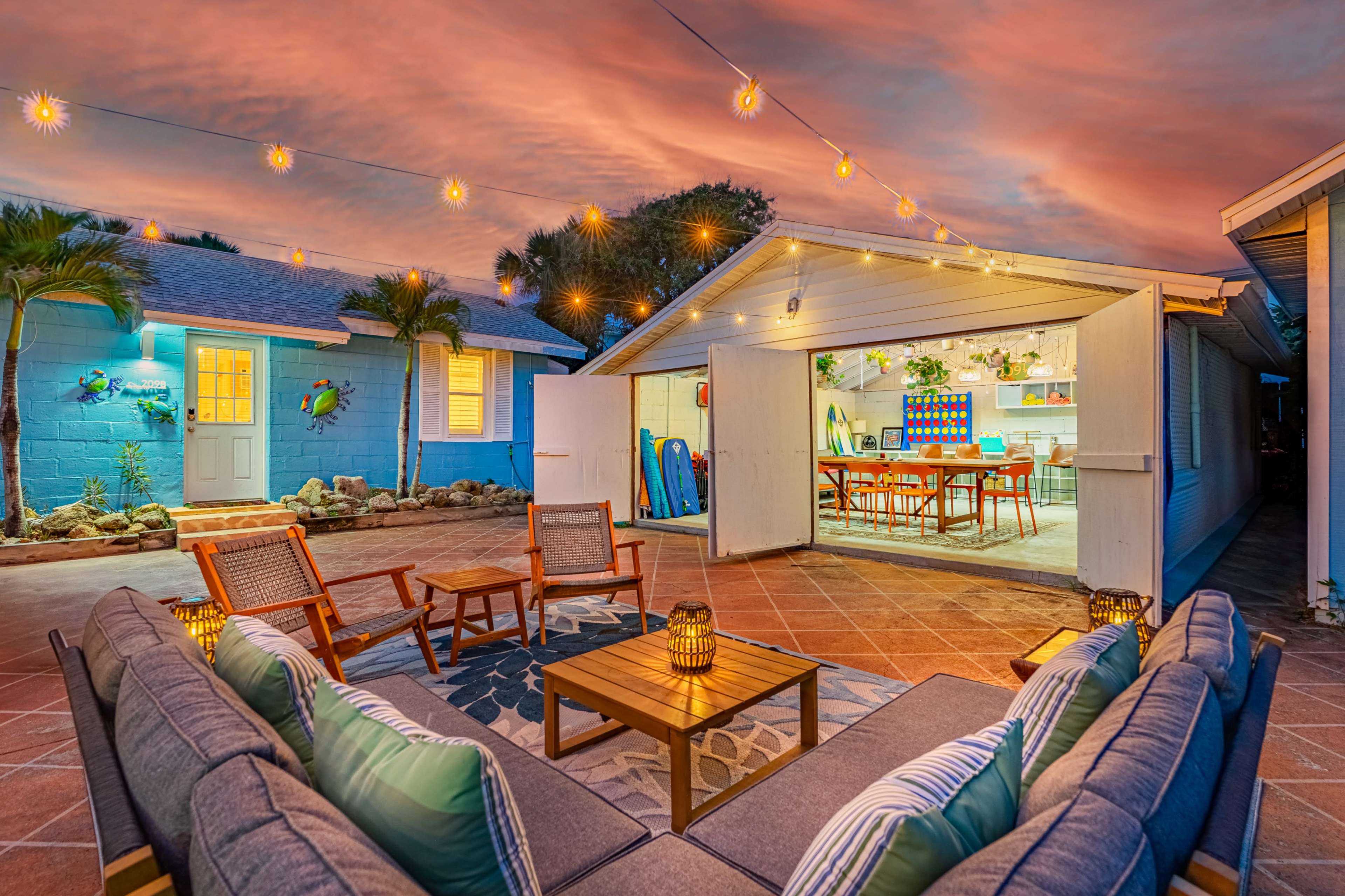 Beach Bungalows and Craft Room in a Tropical Garden Image in Flagler Beach, Flagler Beach, FL