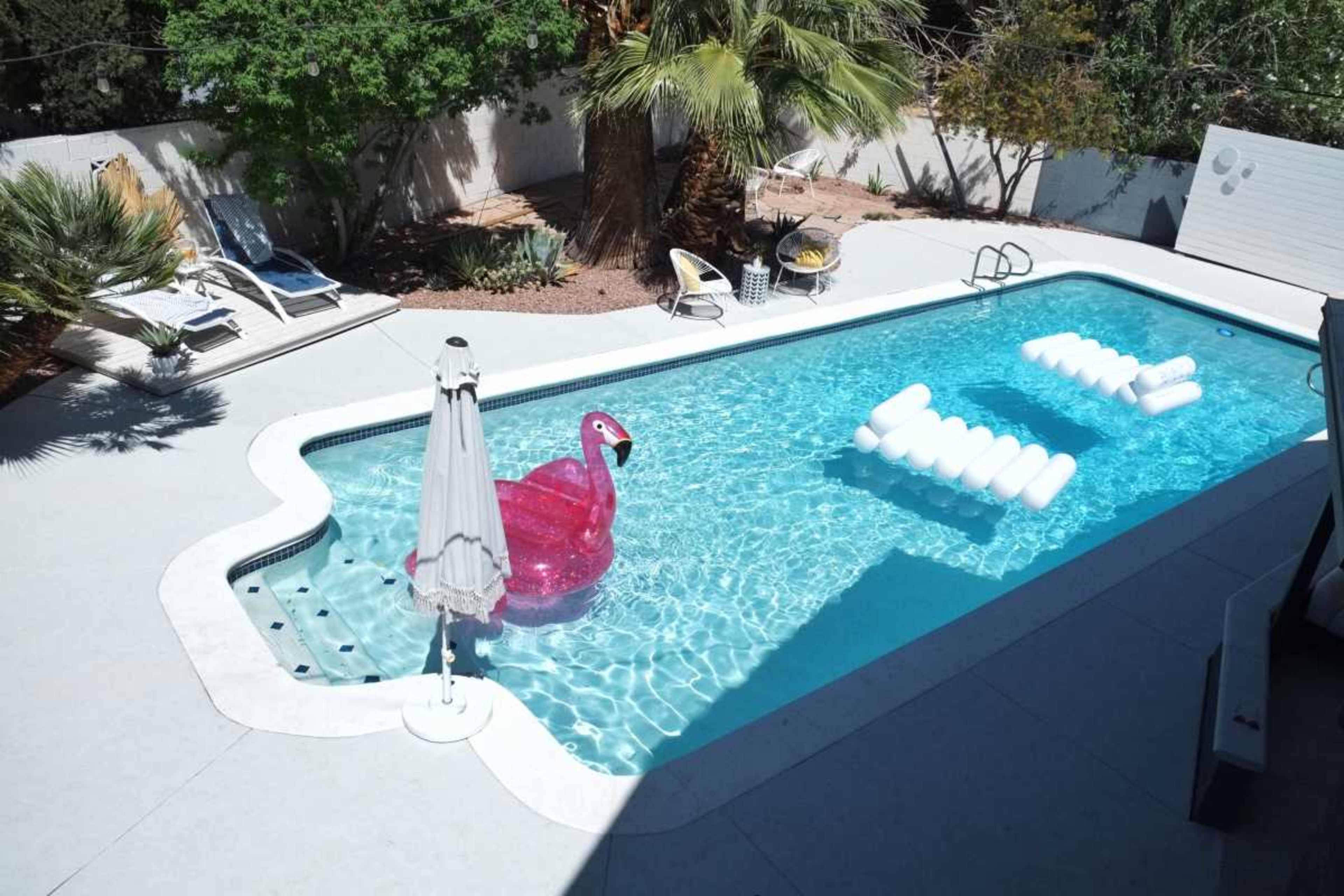 Desert Meets Miami - Colorful Poolside Shoot Location Image in McNeil Estates, Las Vegas, NV