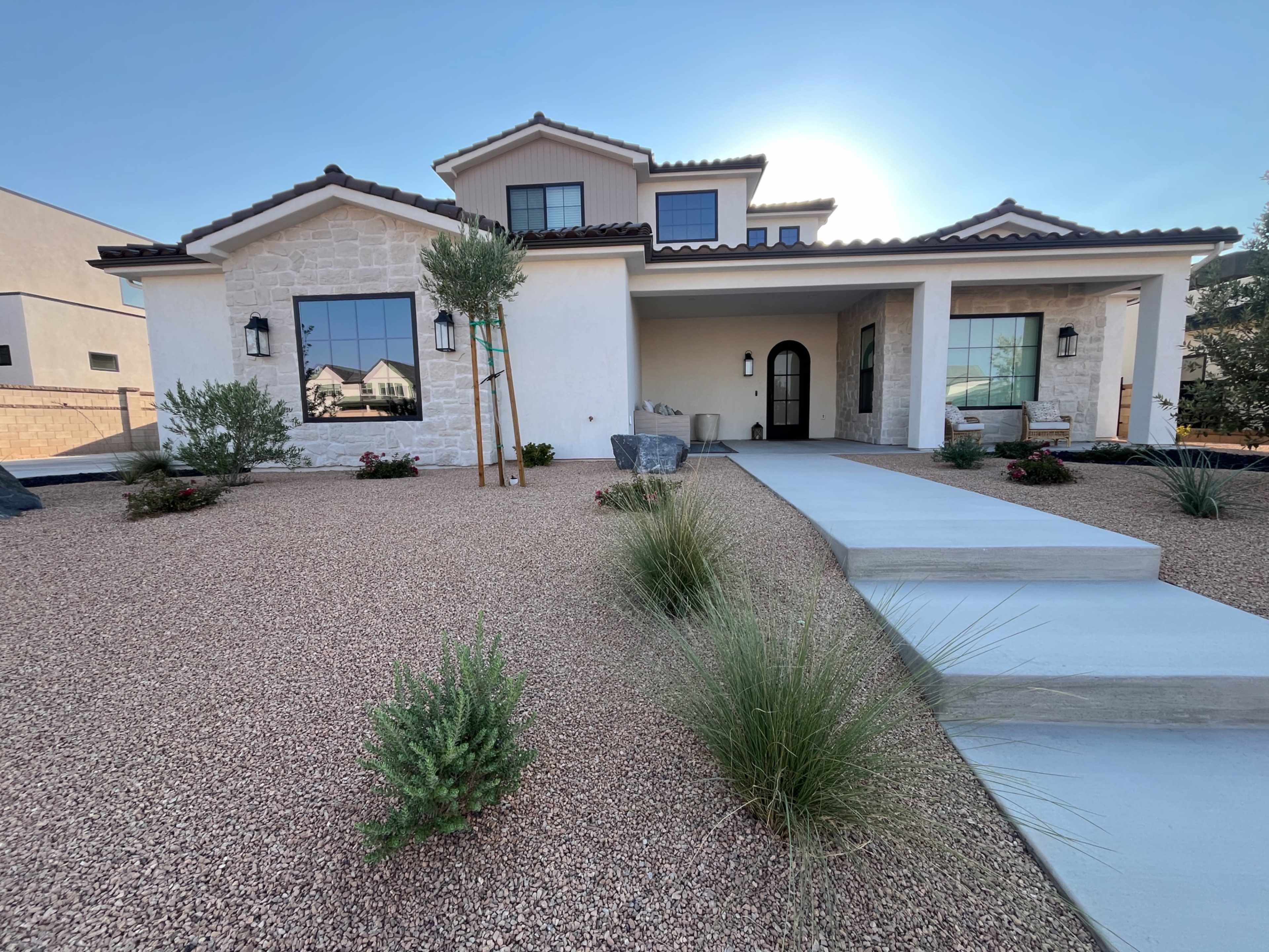 Modern Mediterranean Dream Home | Spanish Staircase, Sunset Views + Chic Courtyard Image in St. George, St. George, UT