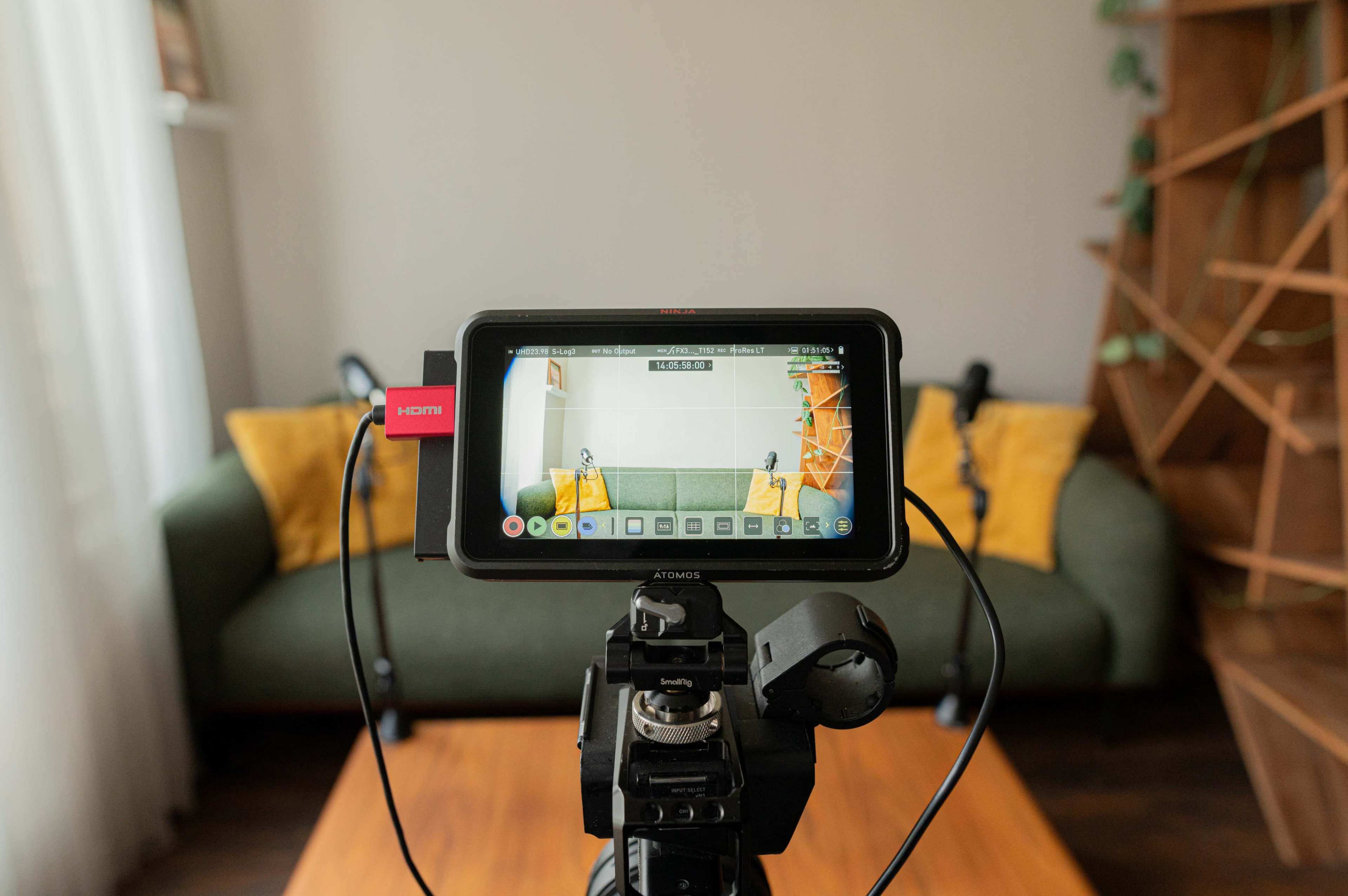 Mid-Century Podcast & Film Studio with a Brick Fireplace (Cameras Available) Image in Midtown, Atlanta, GA