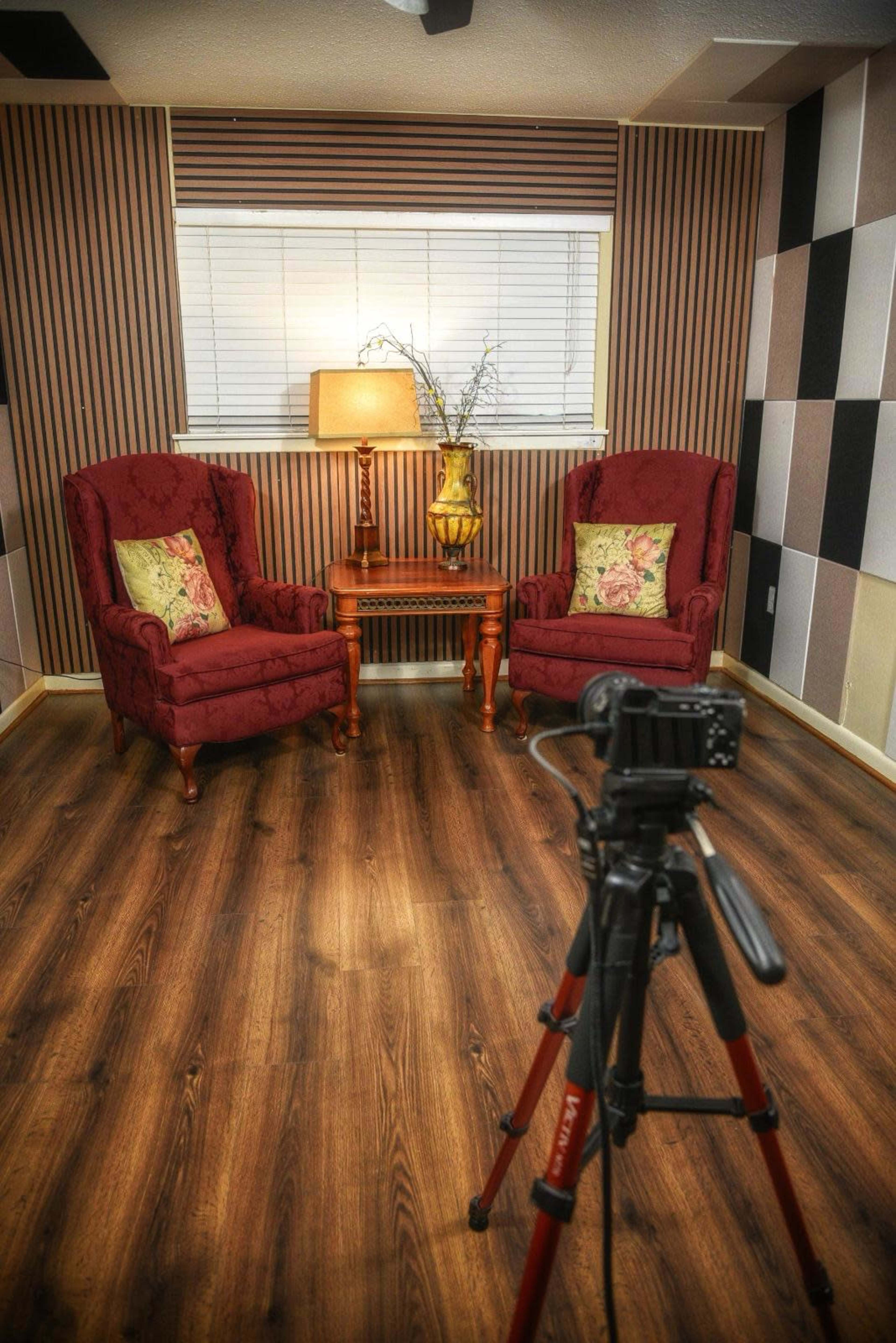 Our state-of-the-art studio is open. Whether you are shooting a short film, recording your next podcast, planning a pop-up meet up, or building your brand one frame at a time-the space is here. Image in Crestview, Frisco, TX