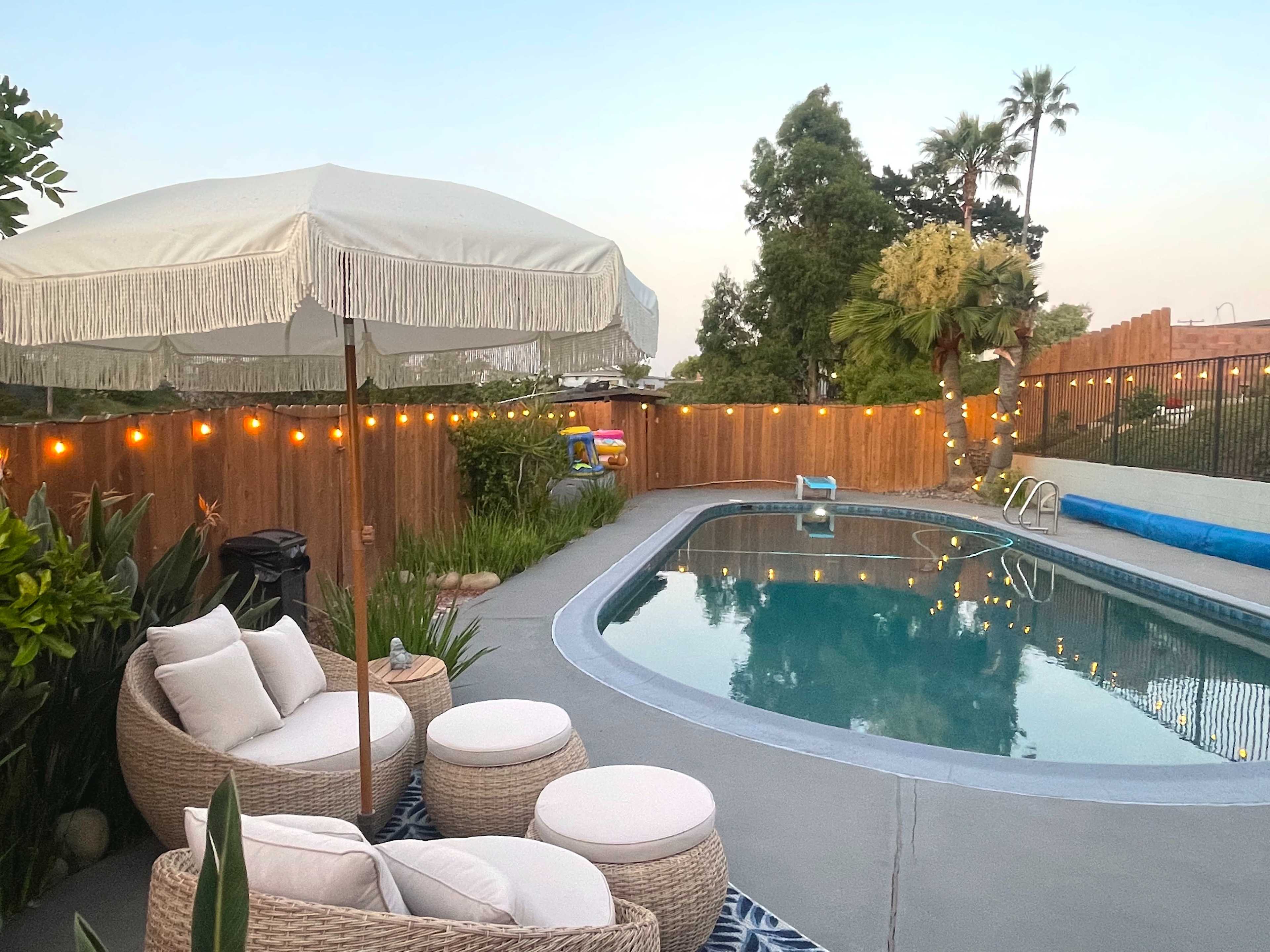 Beautiful, roomy backyard in a quiet suburban San Diego neighborhood—perfect for relaxing or entertaining. Image in Serra Mesa, San Diego, CA