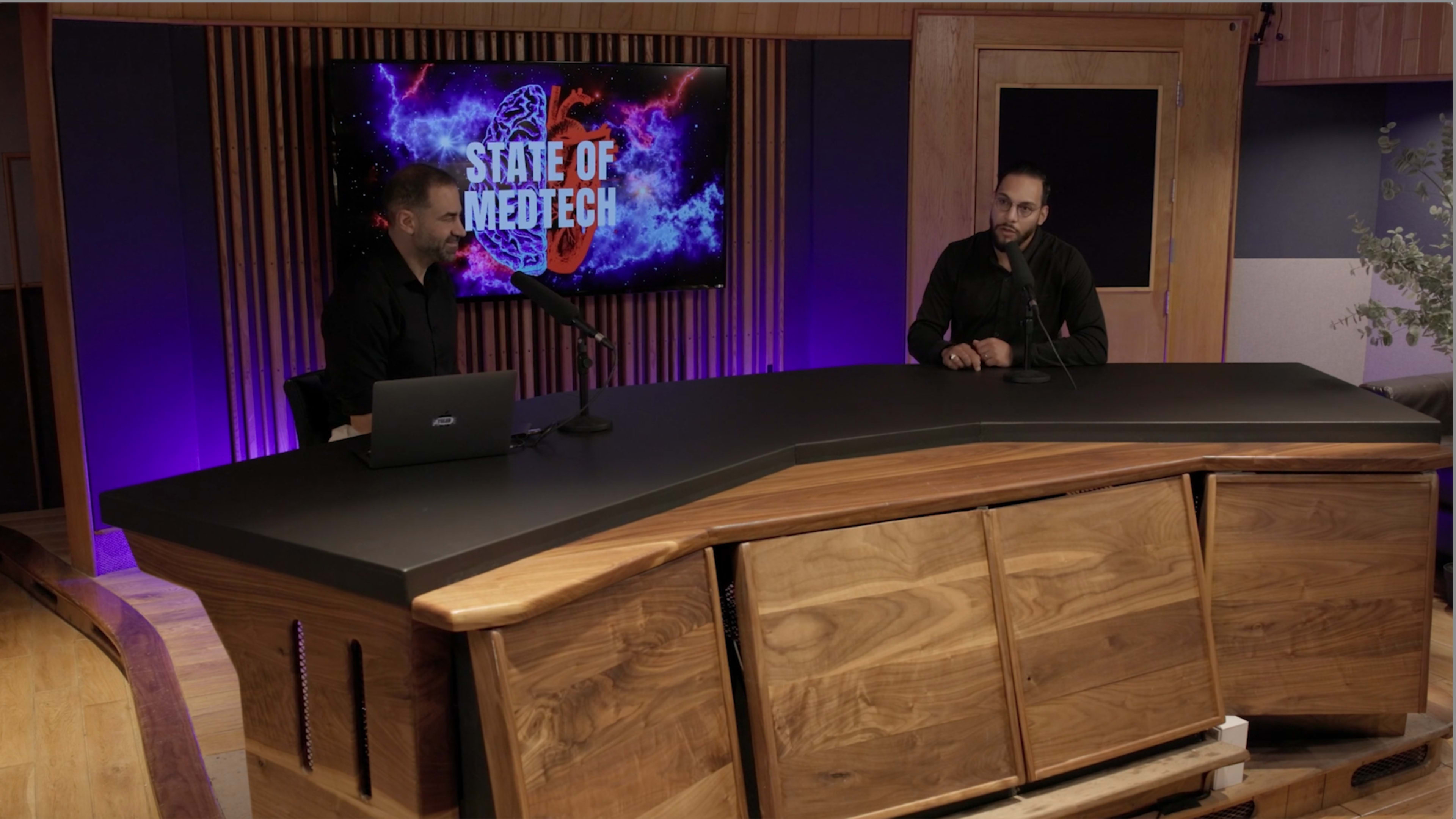 Soundproof News Desk Video Production Set Image in Kearny Mesa, San Diego, CA