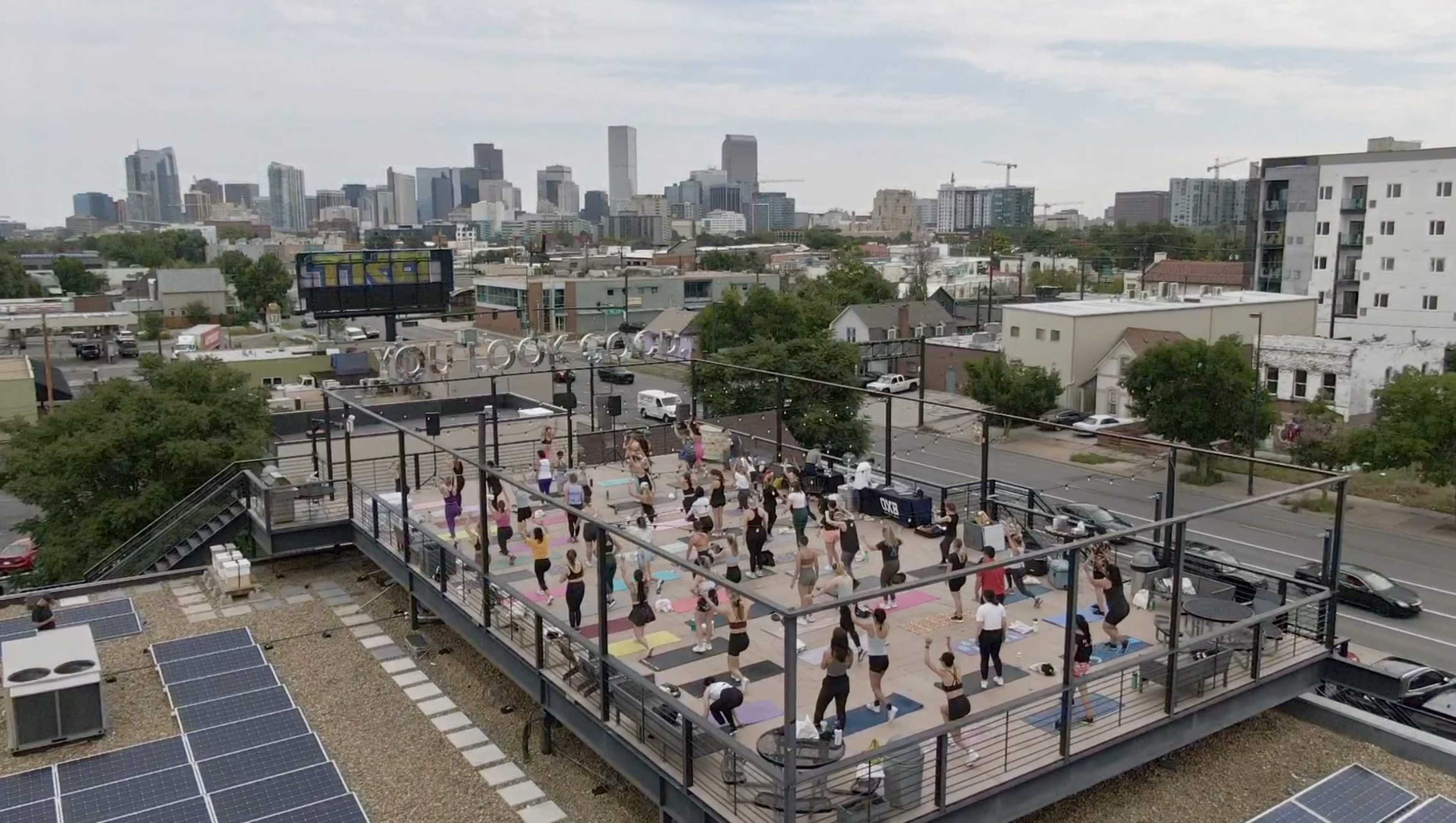 Rooftop deck with amazing views at the end of Santa Fe Arts District. Image in Central, Denver, CO