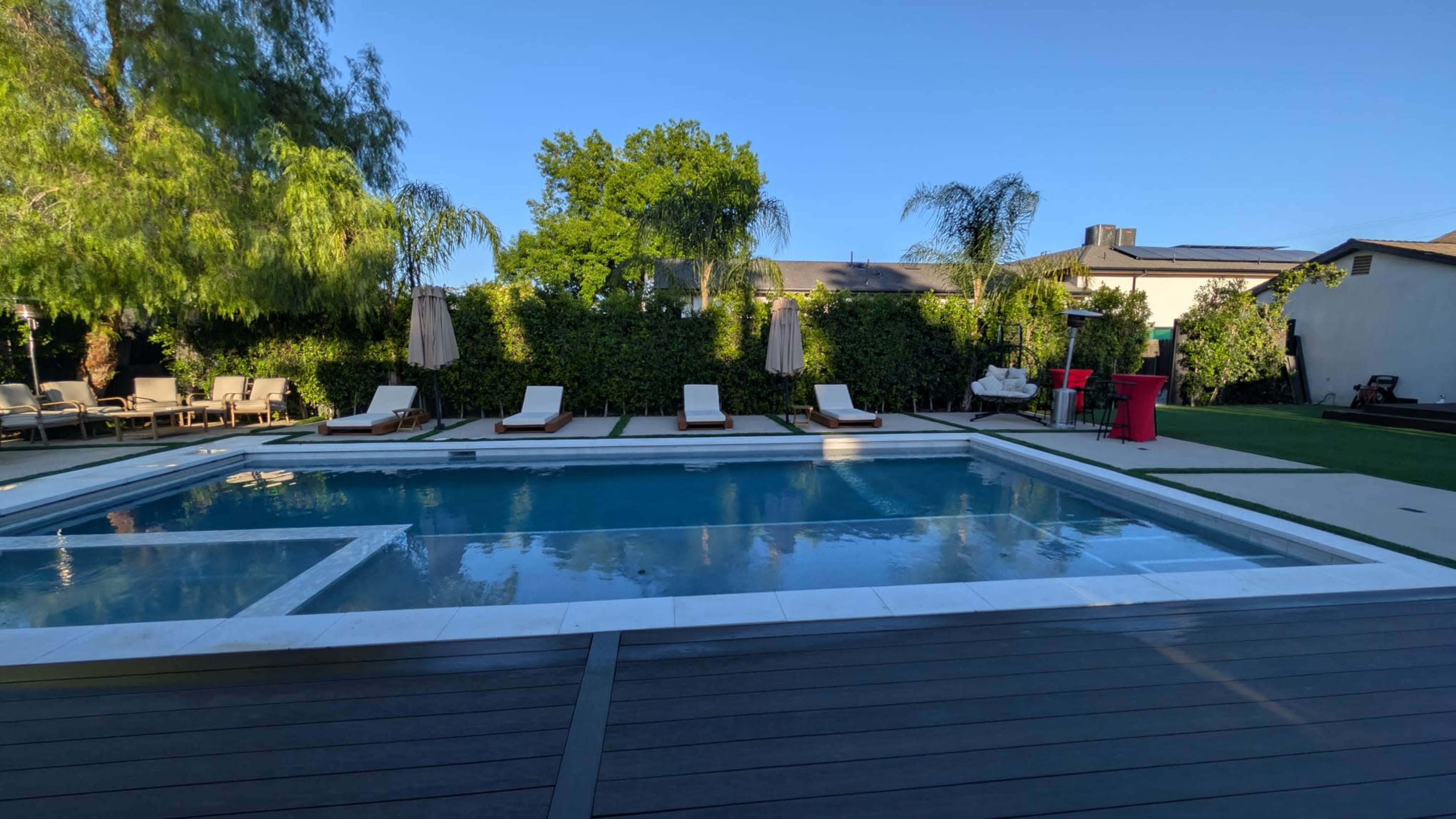 Luxurious backyard with a pool and rec room Image in Woodland Hills, WOODLAND HILLS, CA