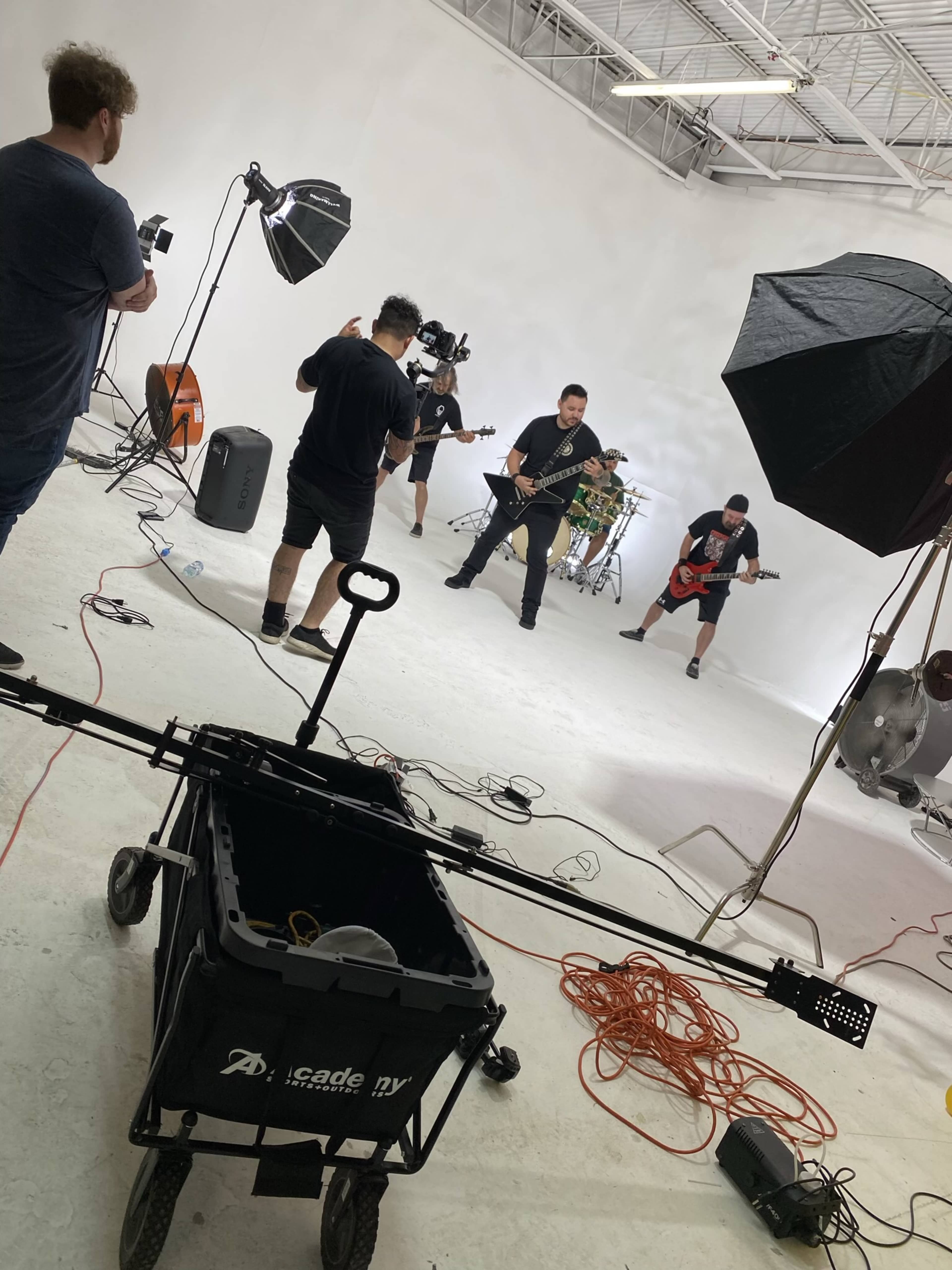 Warehouse music video shoot