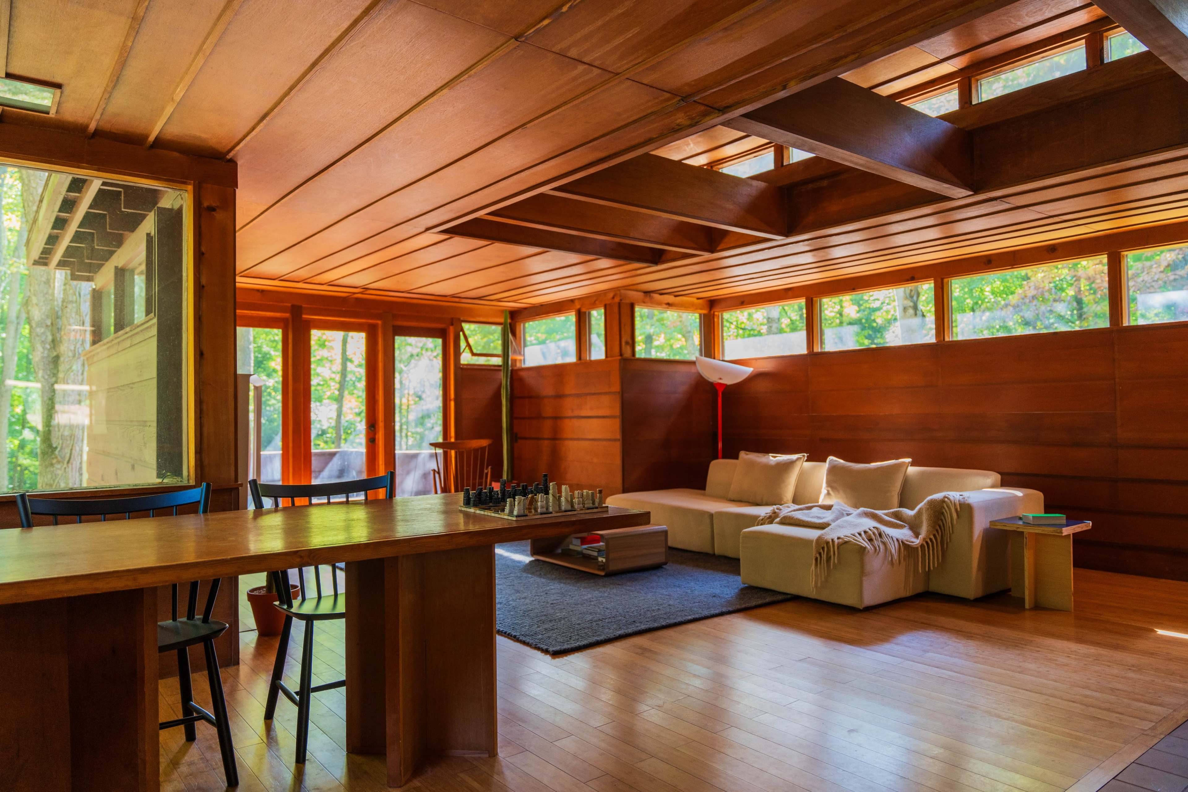 Frank Lloyd Wright Usonian Inspired Home in the Forest Image in Algoma Township, Sparta, MI