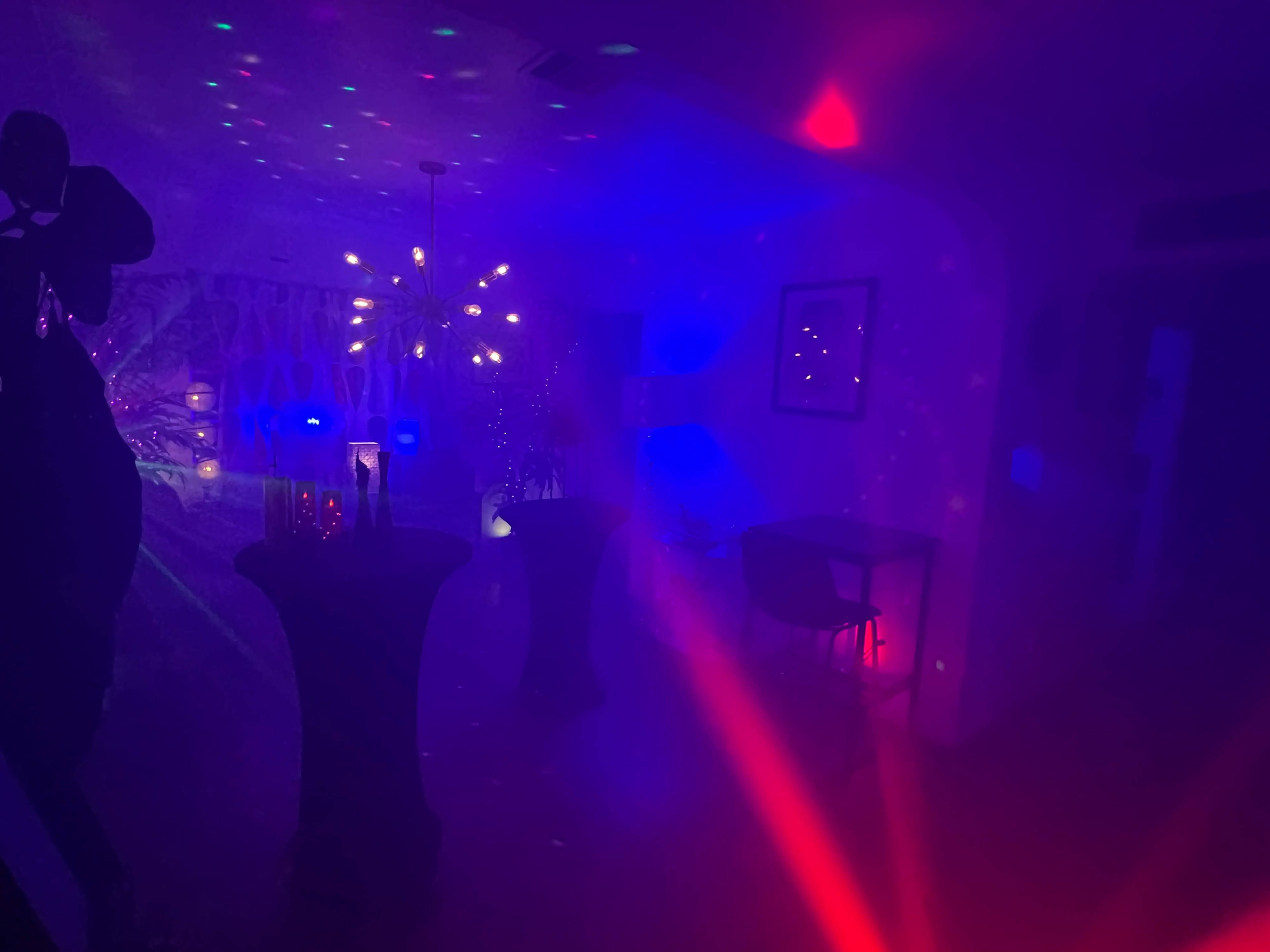 A unique house mixing mid-century modern with Victorian era gothic. Dancefloor with fog & lights, large backyard with stage, firepit & hot tub! Image in Alhambra, Phoenix, AZ