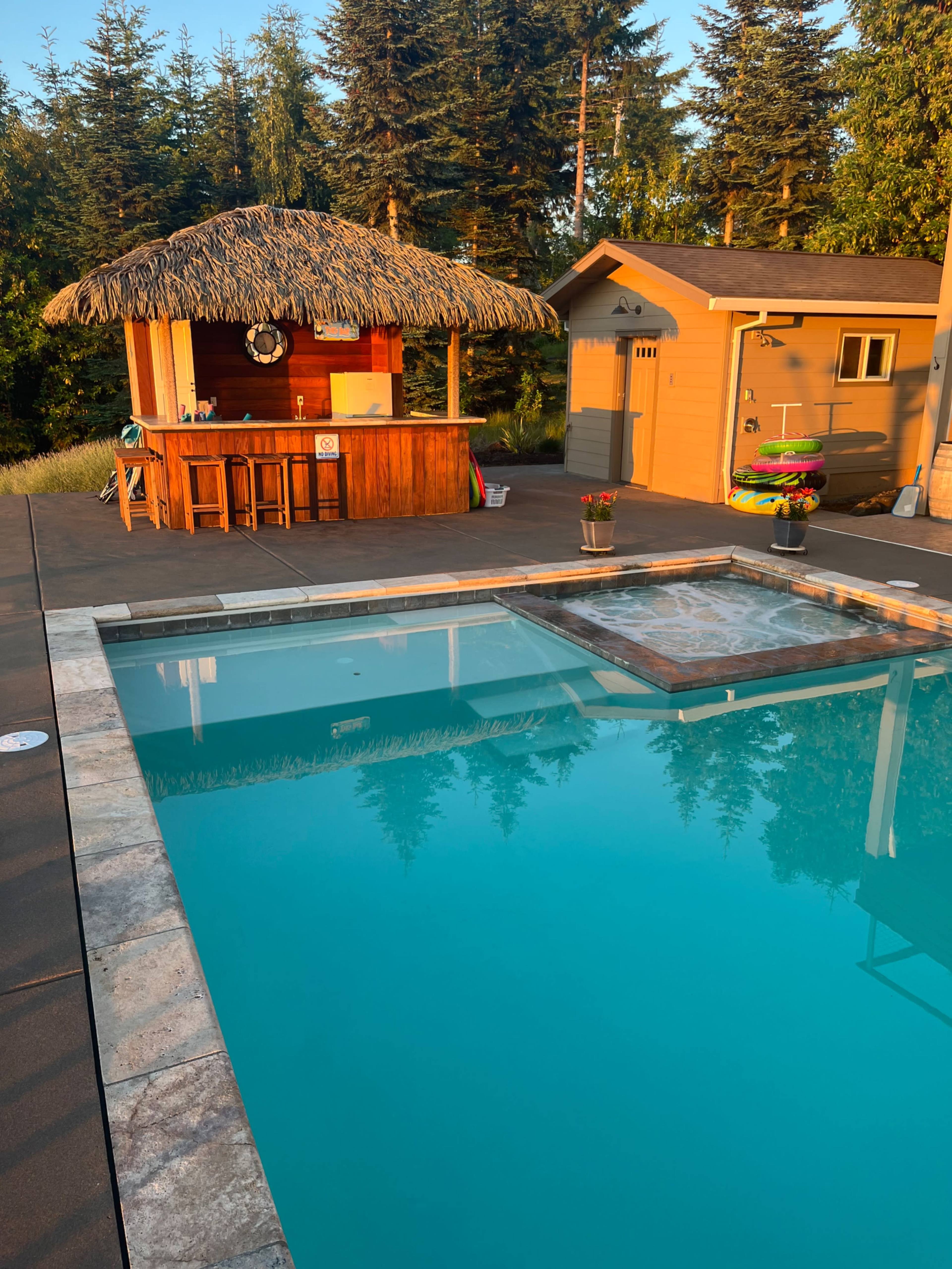 Private pool, hot tub and vineyard in a rural setting Image in , Sherwood, OR