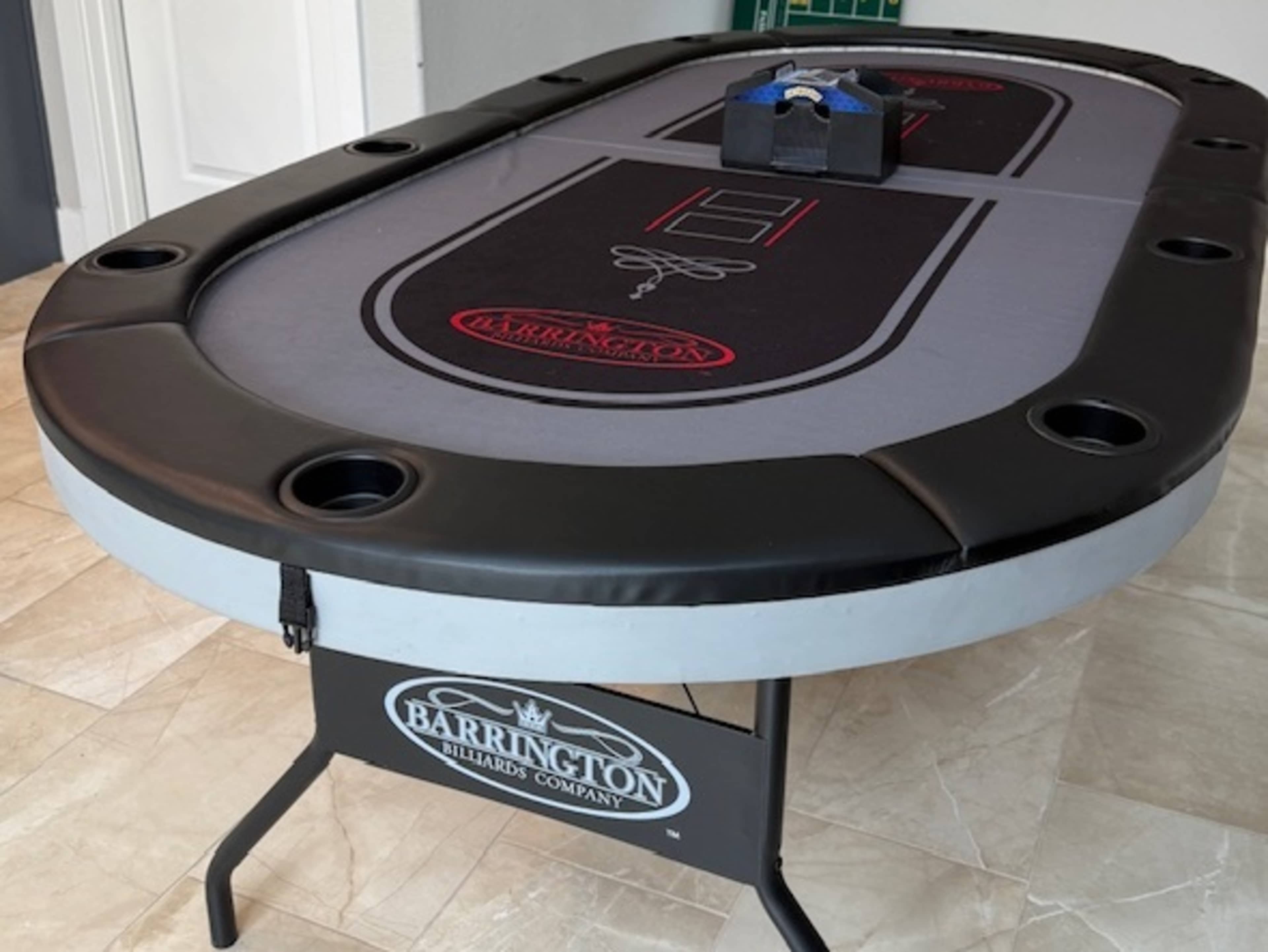 8-PERSON LED LIGHTED POKER TABLE