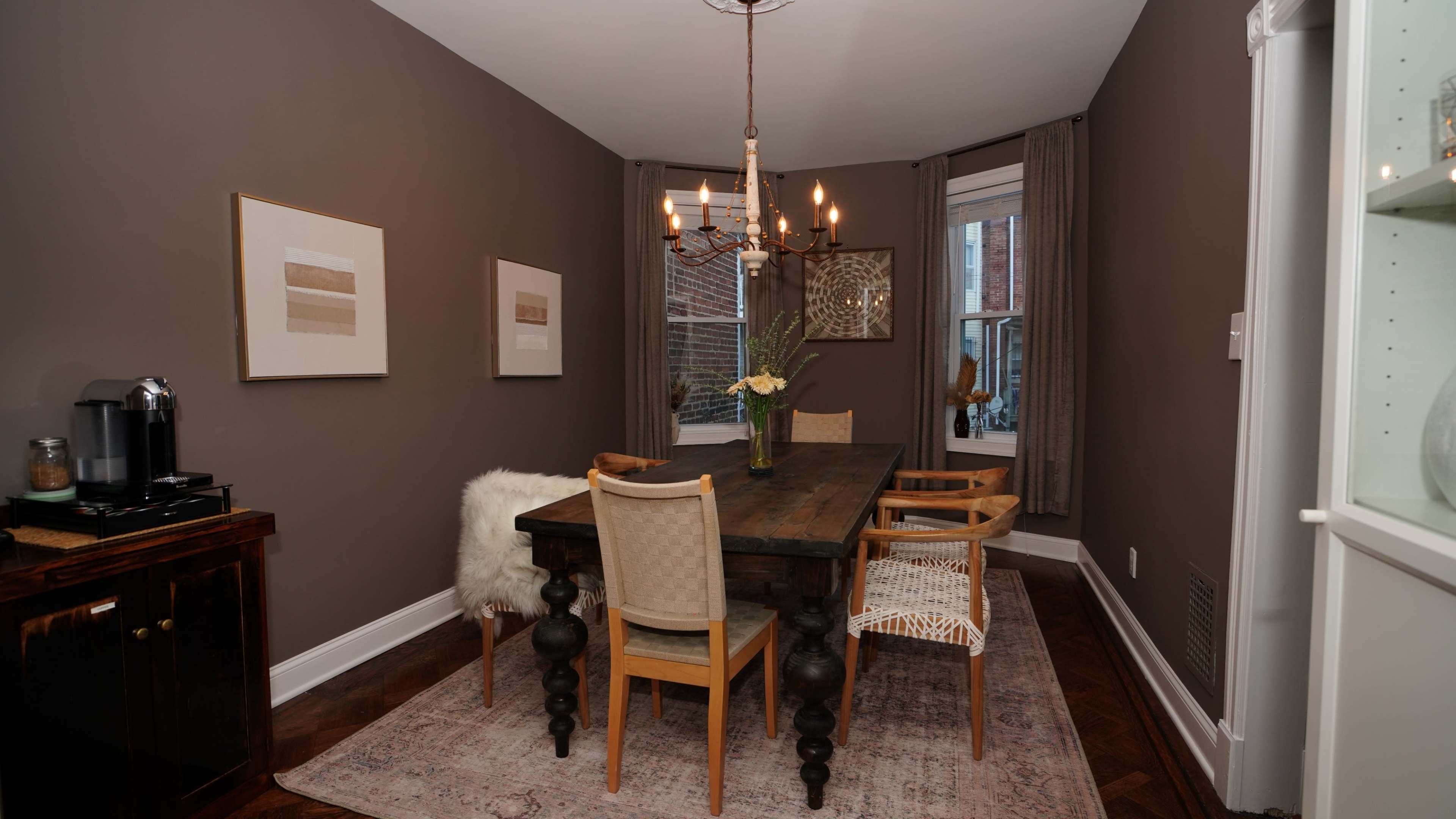 Urban, townhouse with back patio and front porch. Image in Northwest Washington, Washington, DC