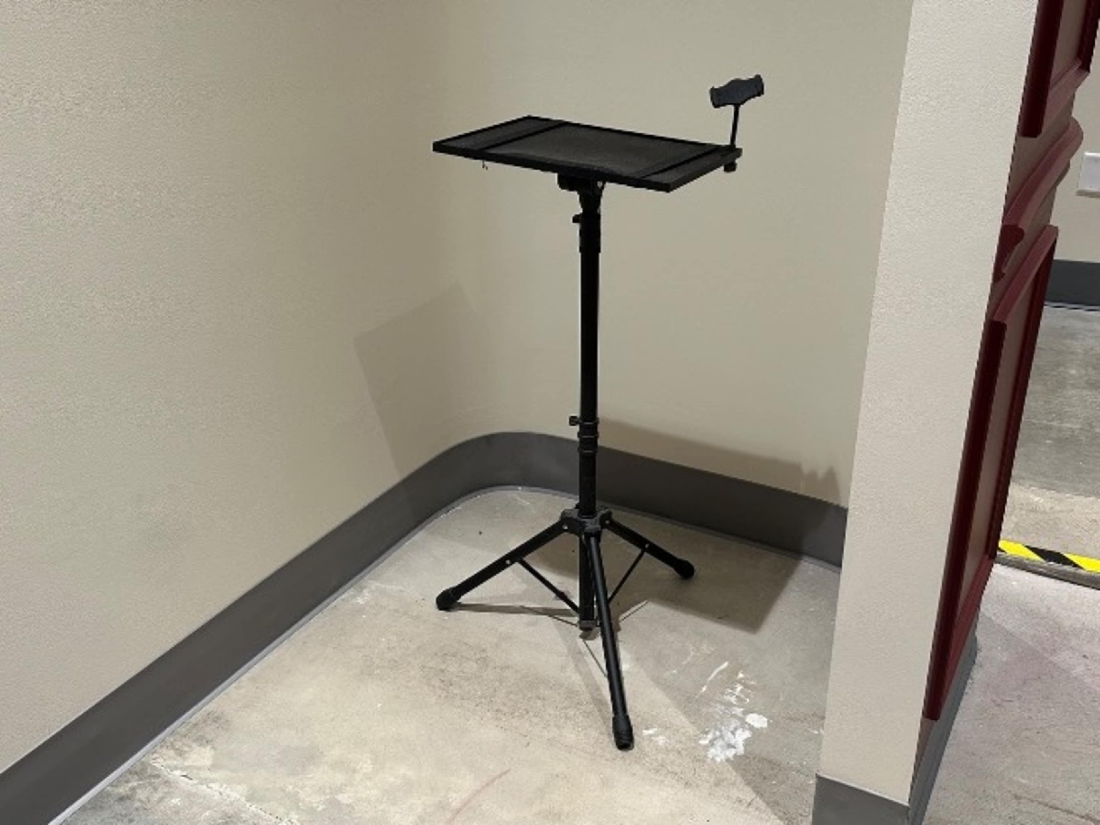 Adjustable laptop or projector stand.