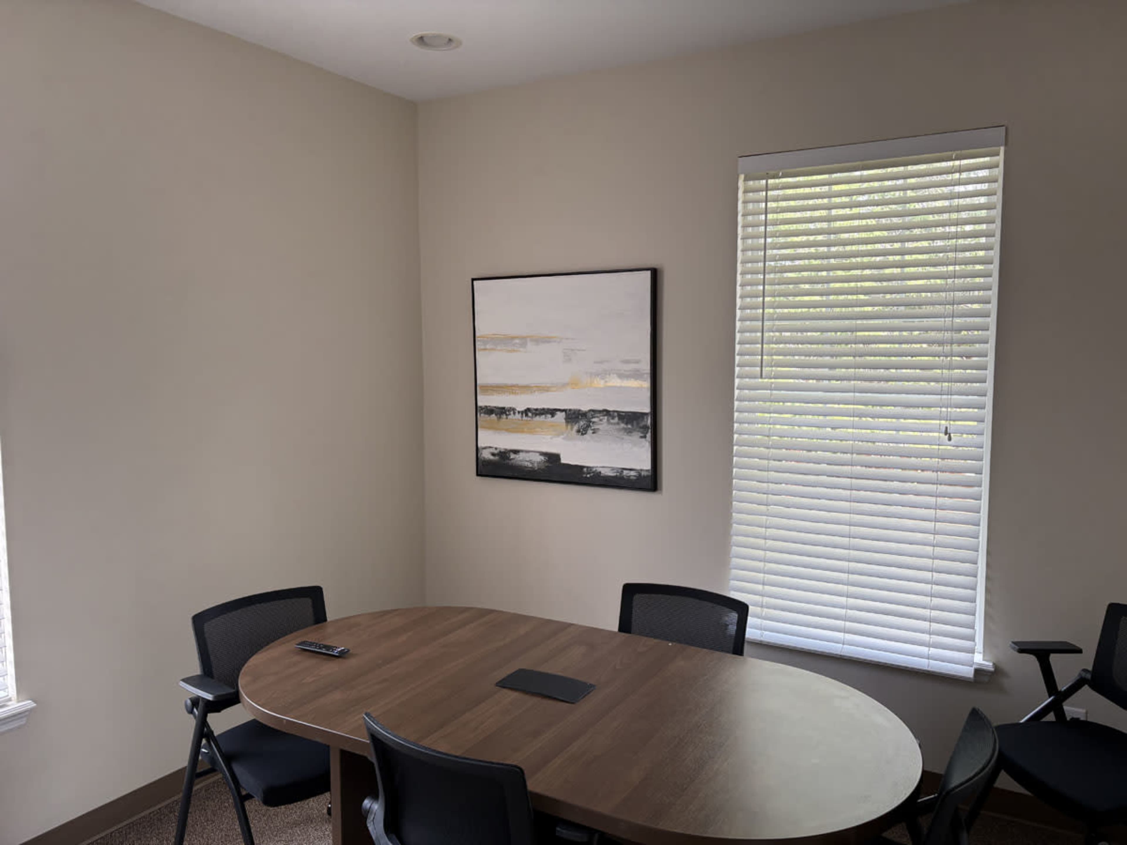 Small boardroom-style conference room in St. Peters, MO. Image in O'Fallon Township, St. Peters, MO