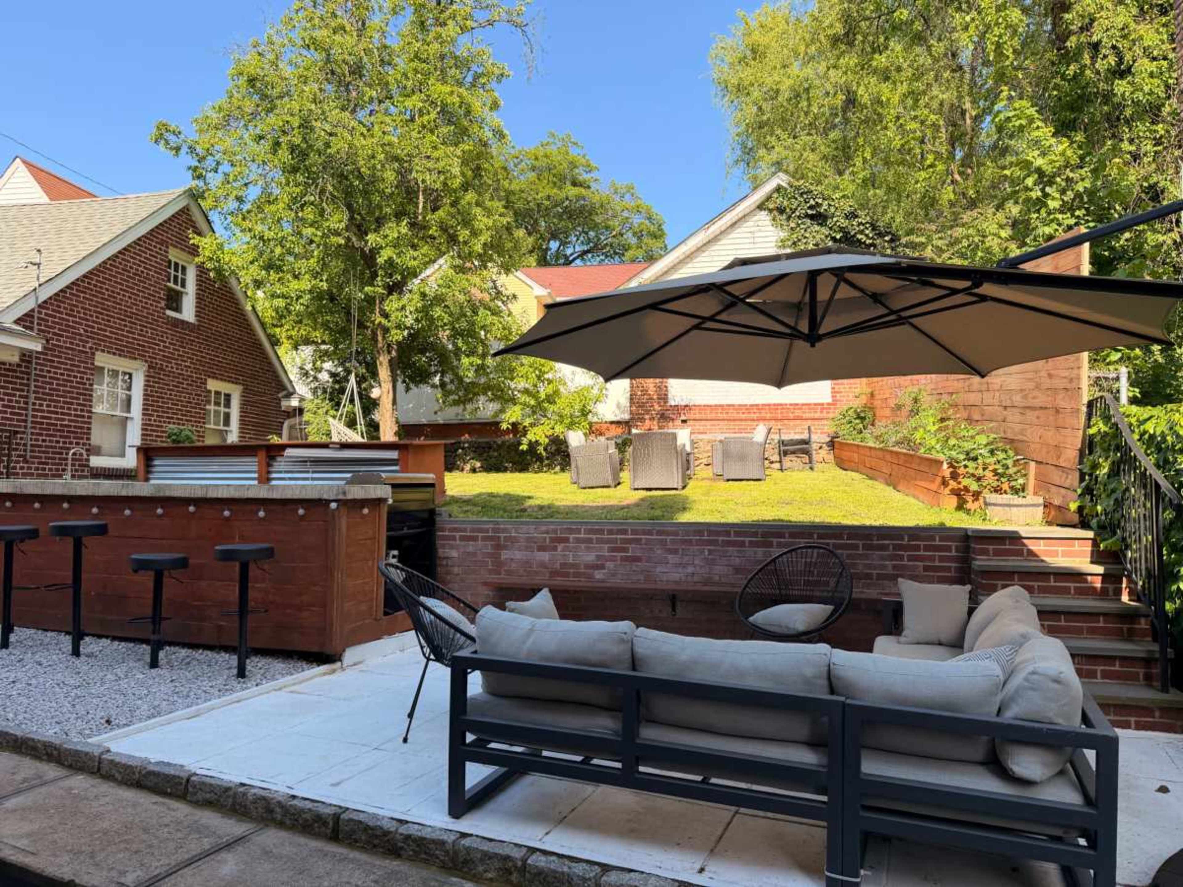 Suburban backyard perfect for BBQs Image in South Side, Mount Vernon, NY
