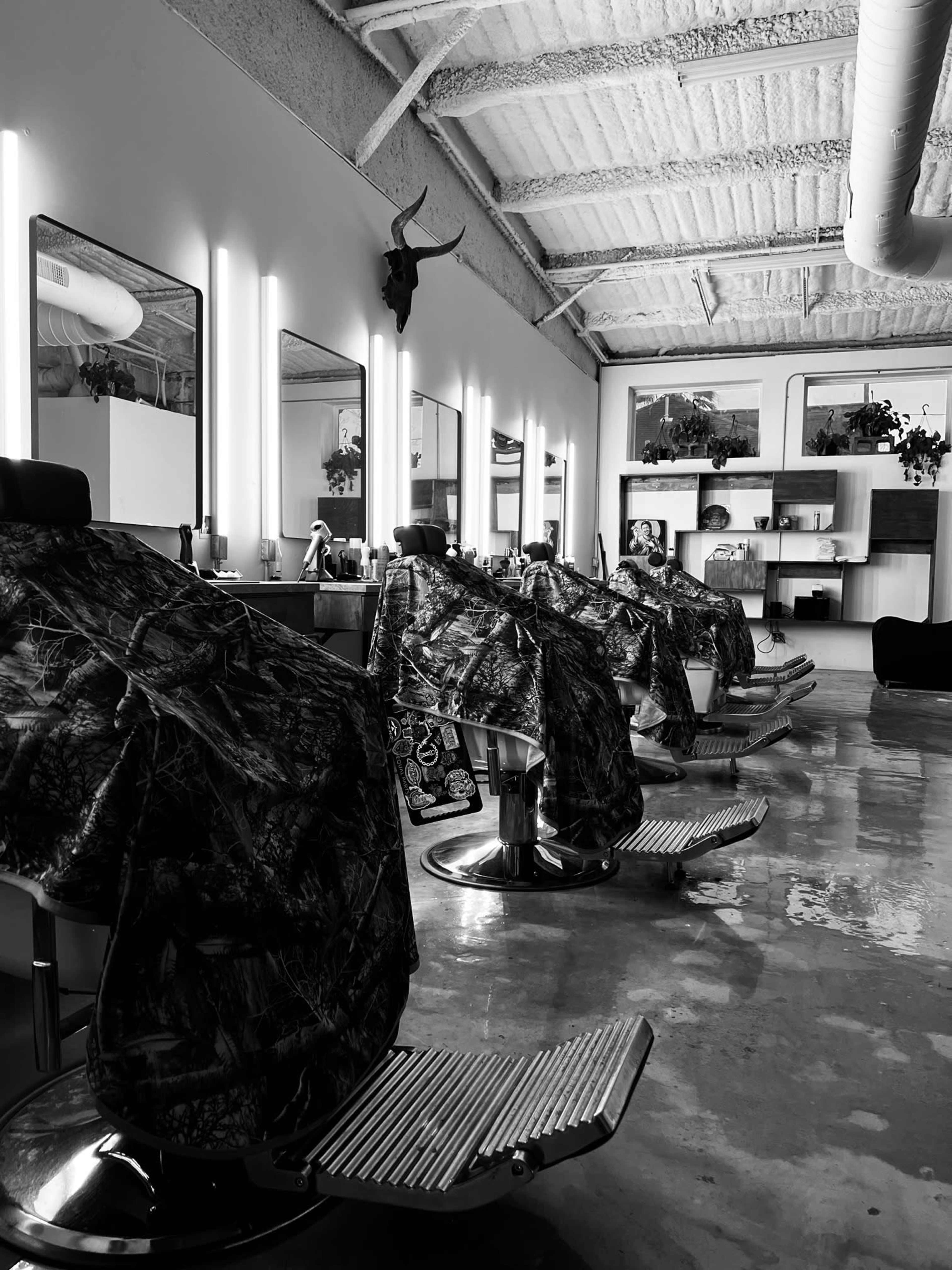 Modern barber shop with a downtown view and great lighting Image in Greater Eastwood, Houston, TX