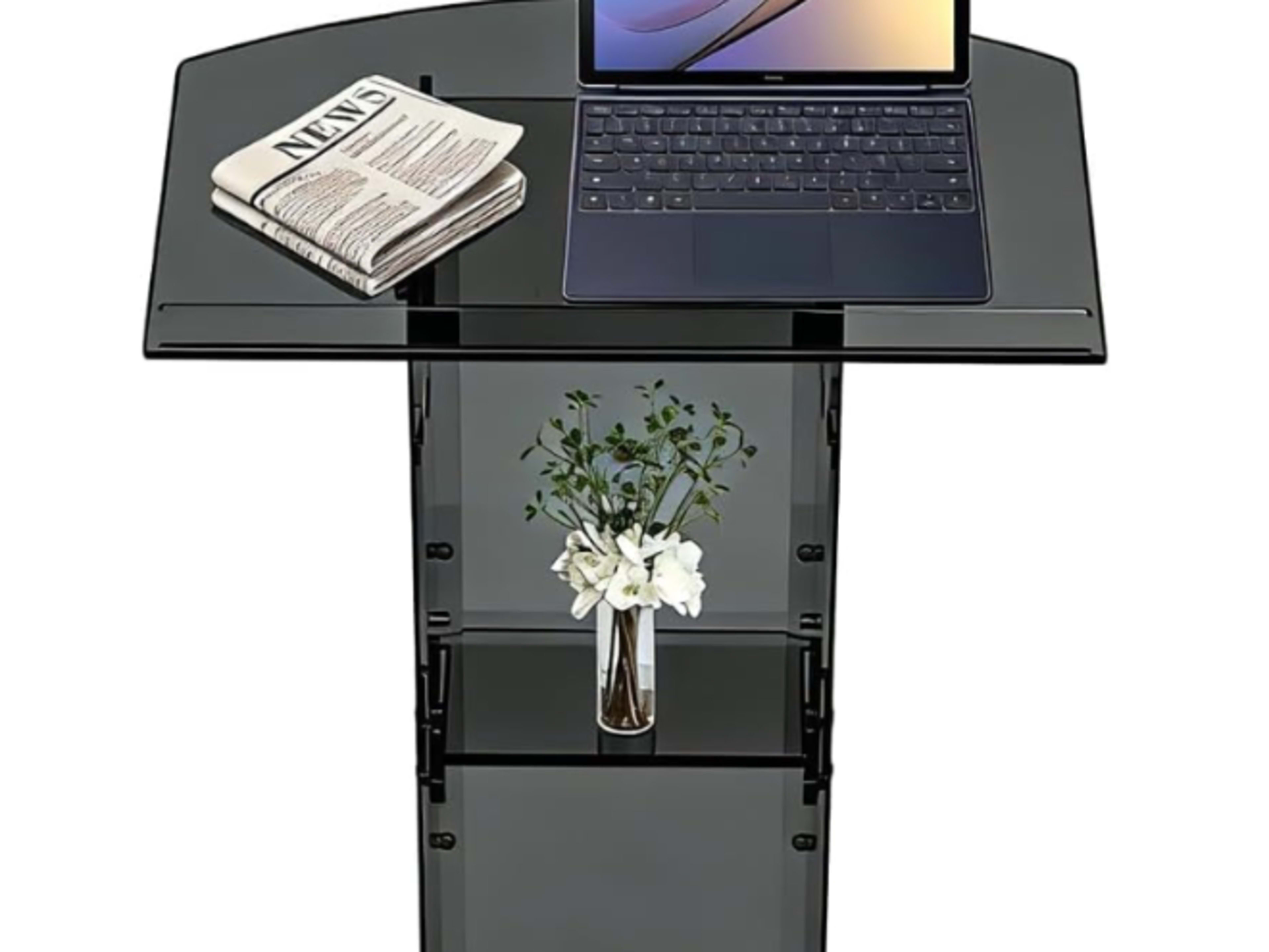 47" Semi-Transparent Black Acrylic Podium