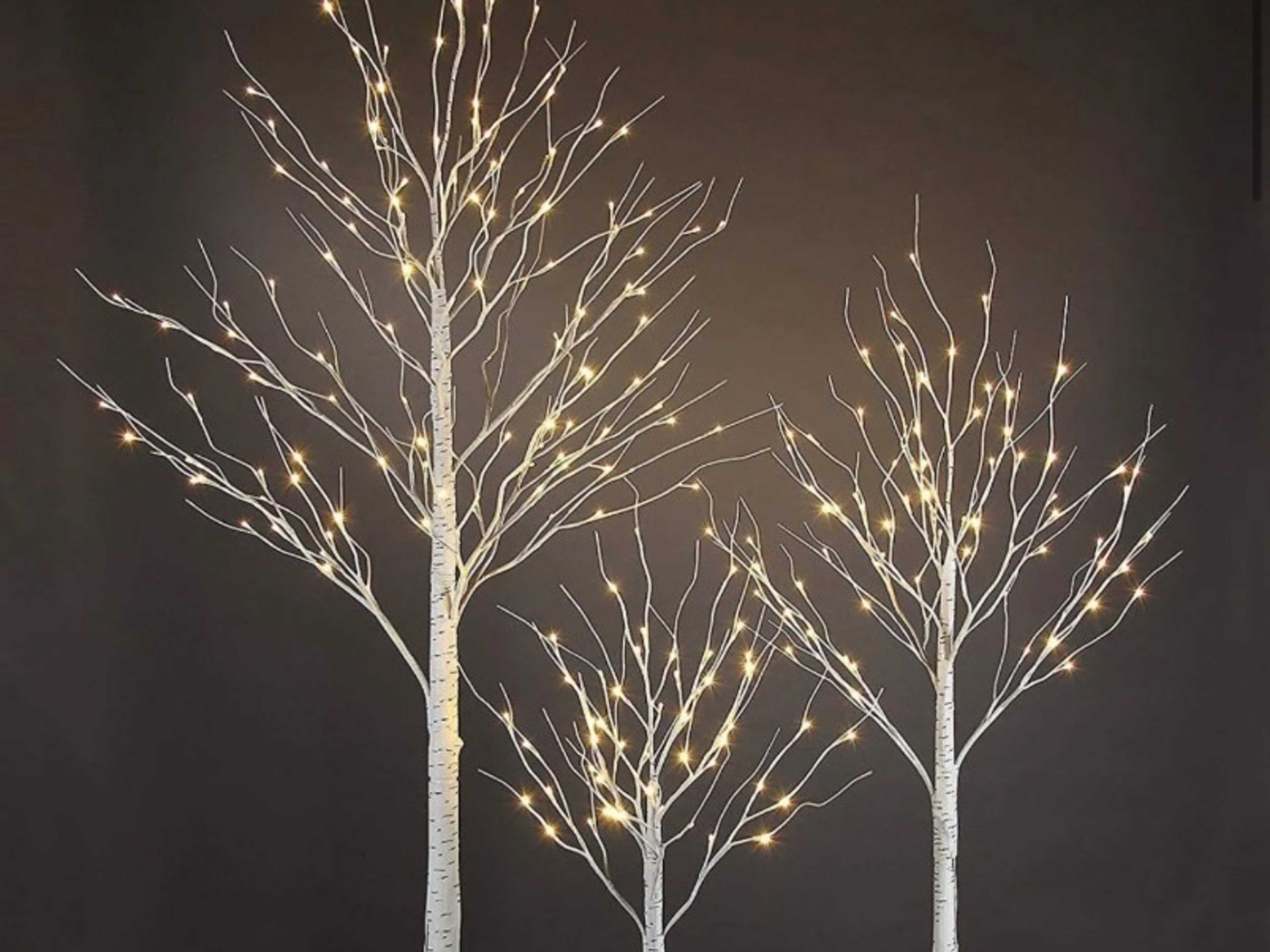 72’ birch tree lights set of three