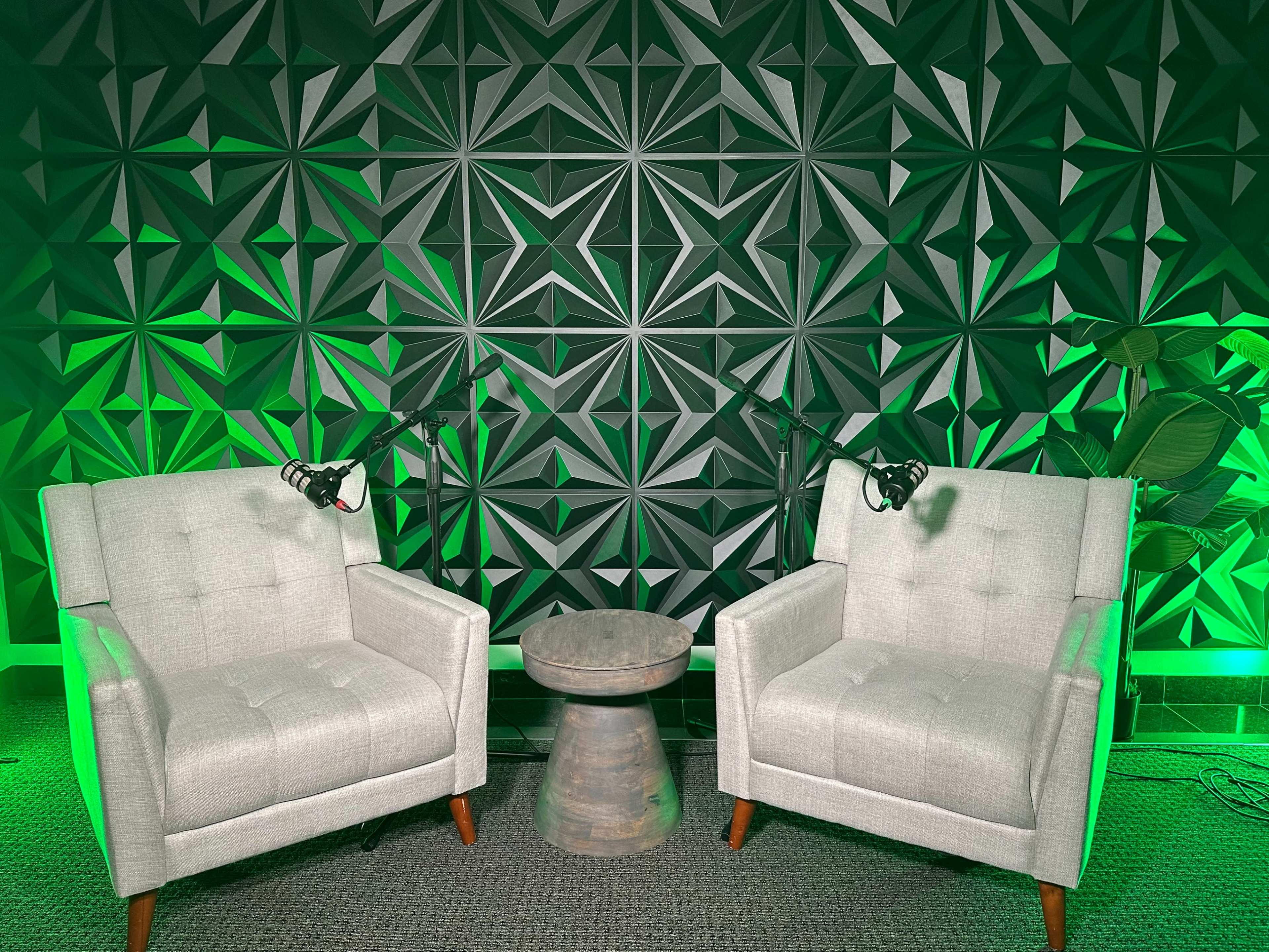 Cinematic Podcast Studio with Pro Lighting & Audio Setup Engineer Included Image in Cypress Station, Houston, TX