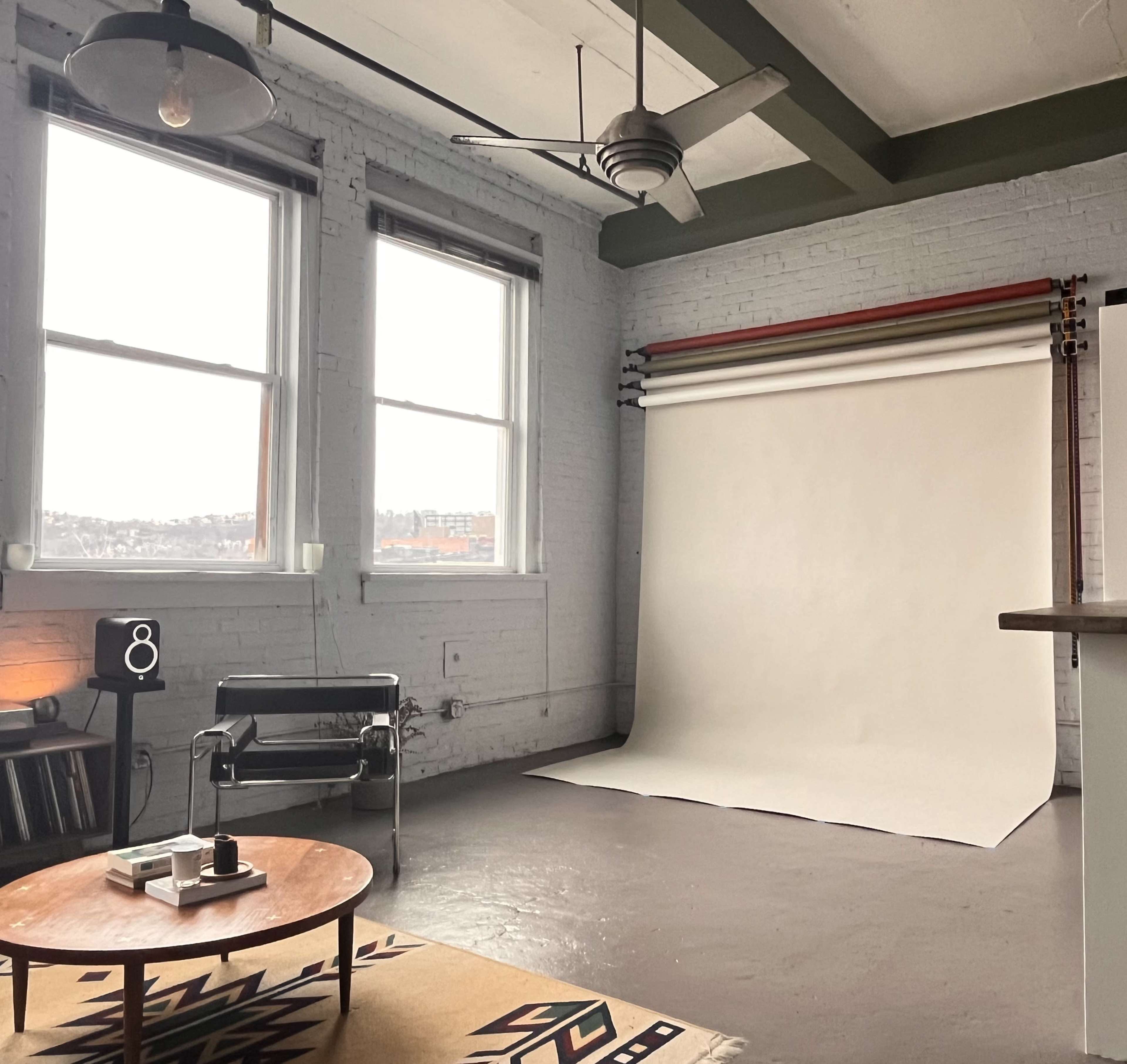 Industrial Loft Photo Studio Mid Century Decor Image in Uptown, Pittsburgh, PA