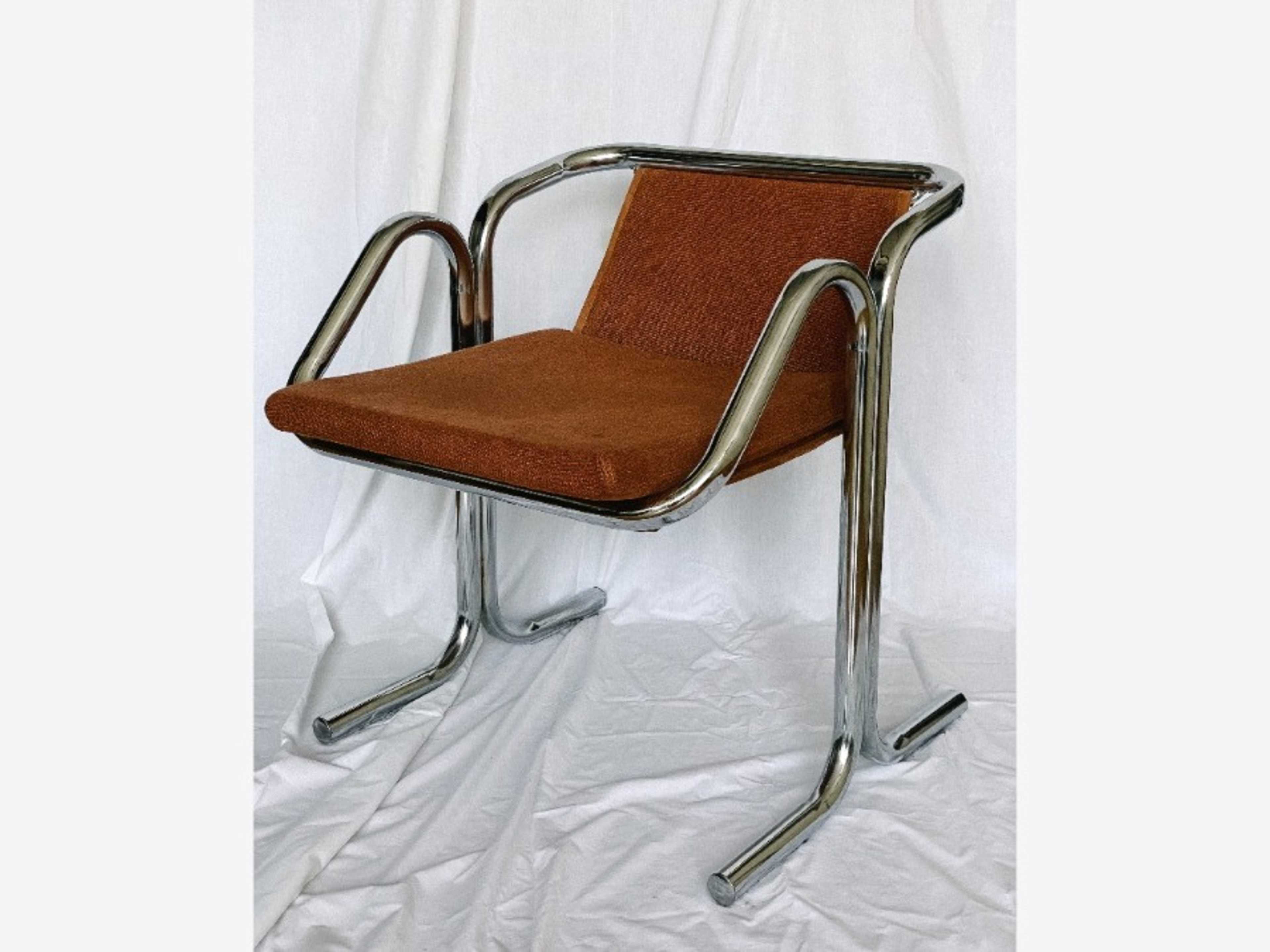 Jerry Johnson Chair in Terracotta & Chrome