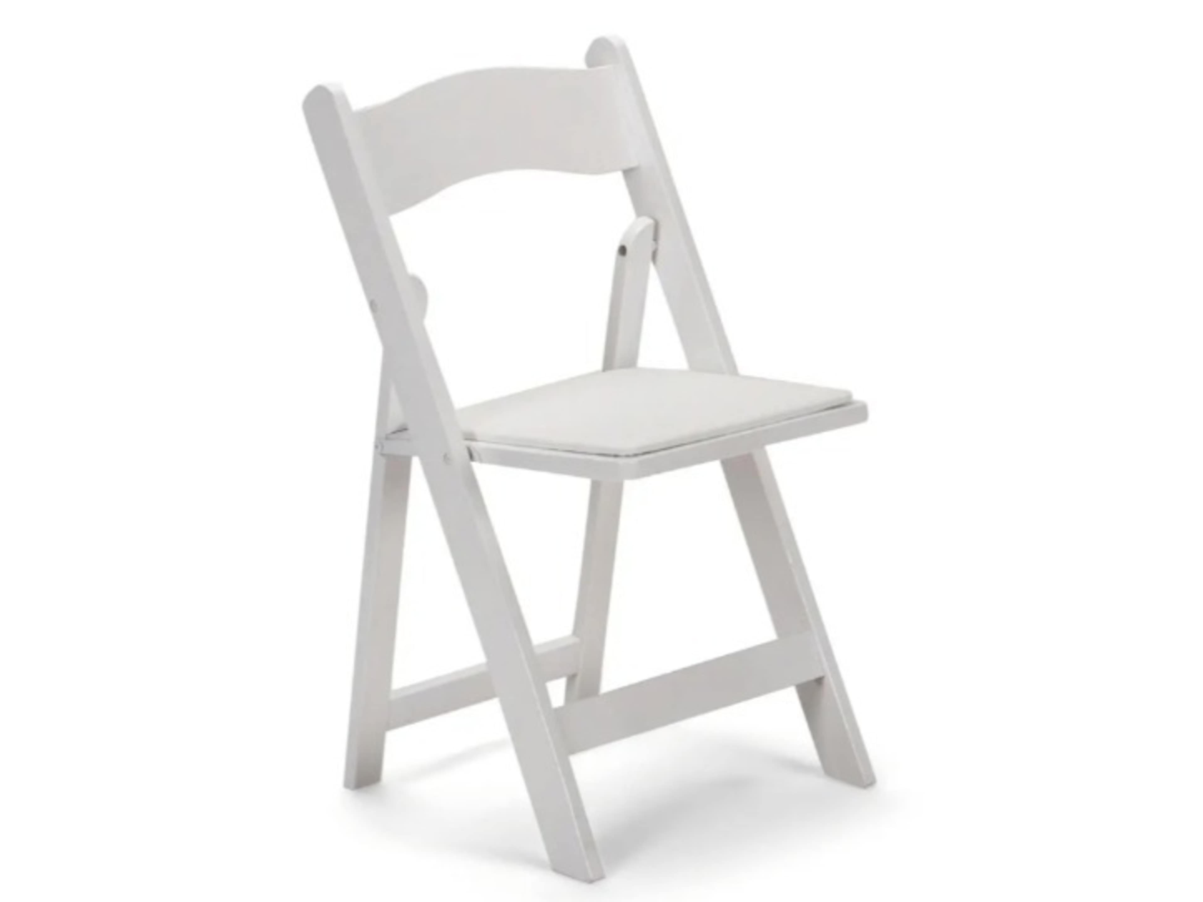 White Padded Folding Chair