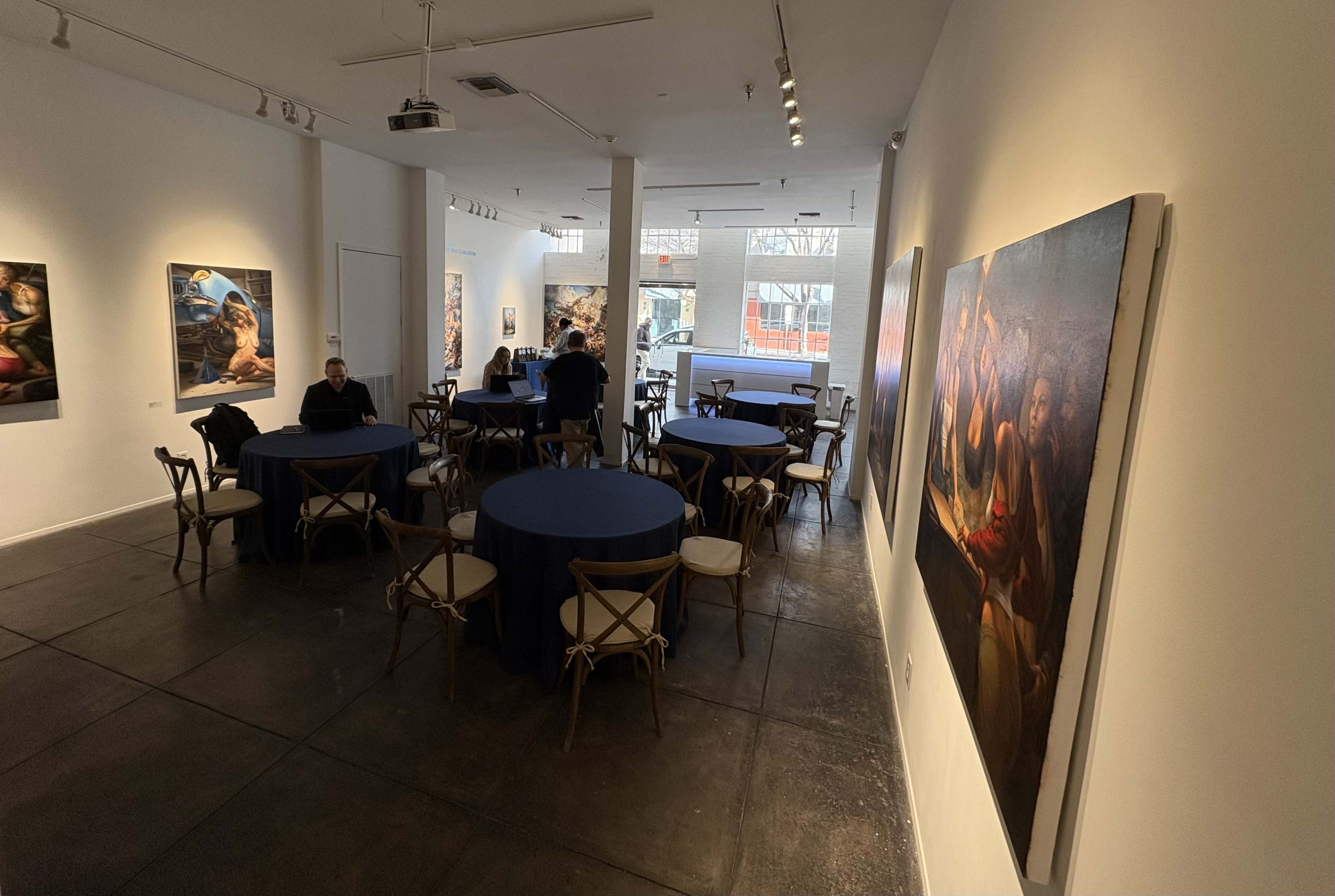 Downtown centrally located beautiful contemporary art gallery with amazing art as a backdrop...bright airy and spacious....Located in the Warehouse Arts District, a vibrant sector of downtown, that's a mix of high-end residential  and historic buildings.  The gallery is walking distance to most major attractions: The French Quarter, The National World War II Museum, the Superdome/New Orleans Arena, St. Charles Avenue and seasonal Mardi Gras parades.  The space is great for all events from babyshowers, graduation parties, small formal dinners, birthday parties and cocktail receptions.. Image in Central Business District, New Orleans, LA