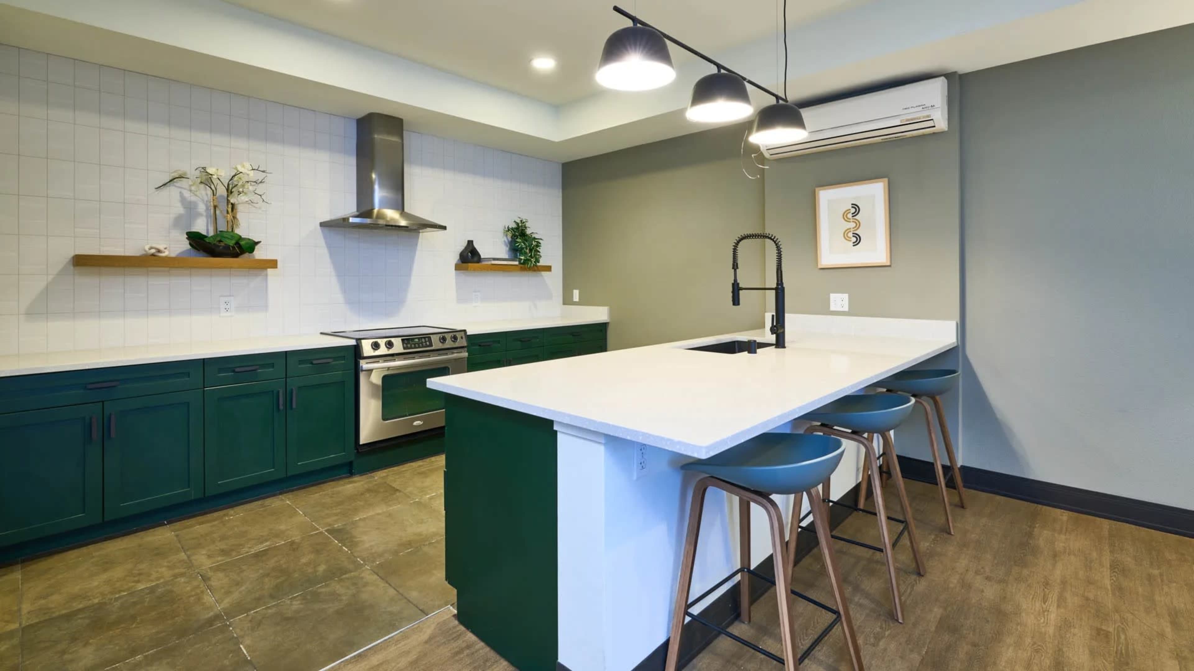 Cozy Lounge-Style Clubhouse with Kitchen & Restroom Image in Downtown, Redmond, WA