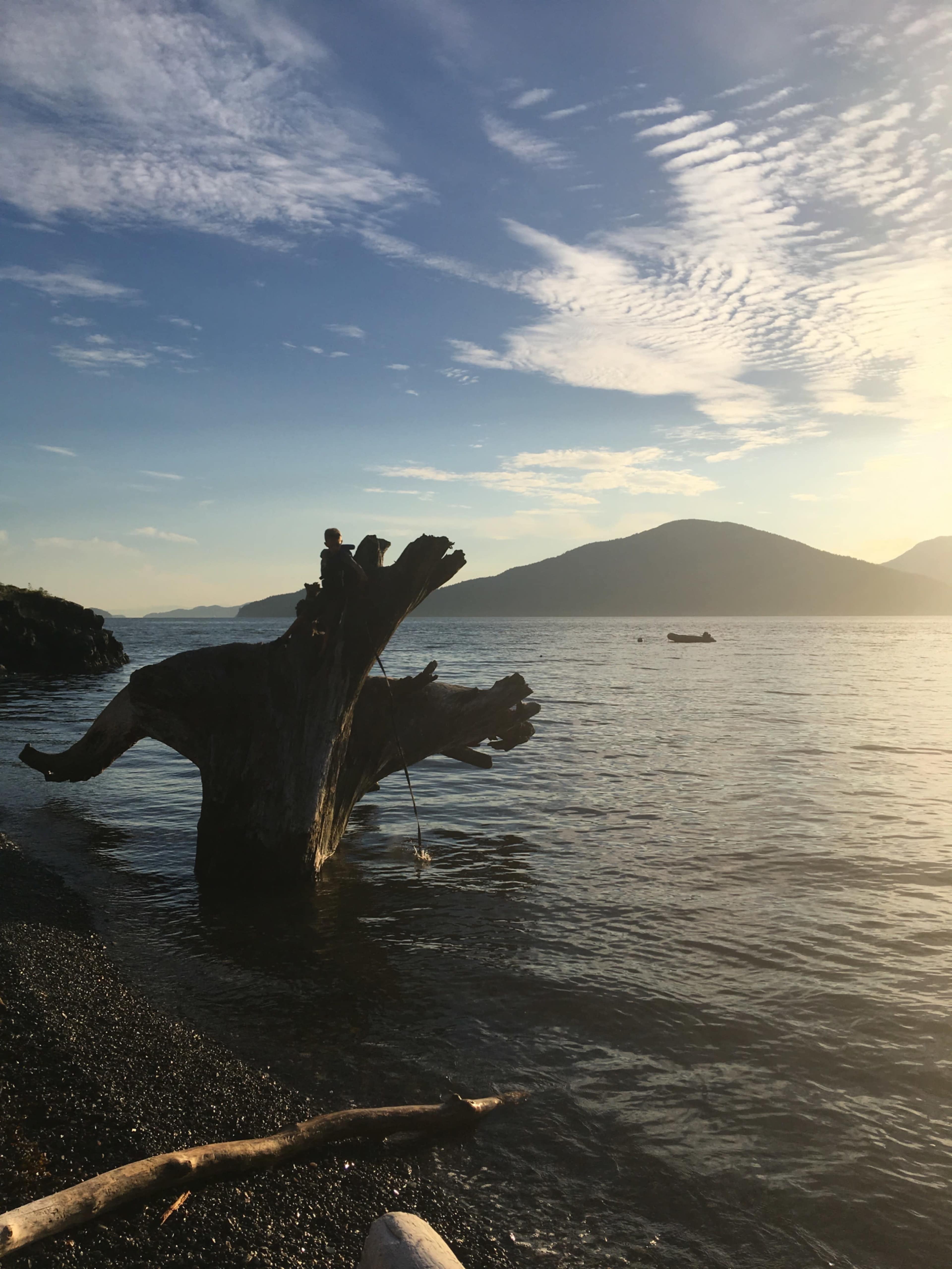 Iconic red couch with ocean view or breathtaking mountain backdrop Image in Lions Bay, Lions Bay, BC