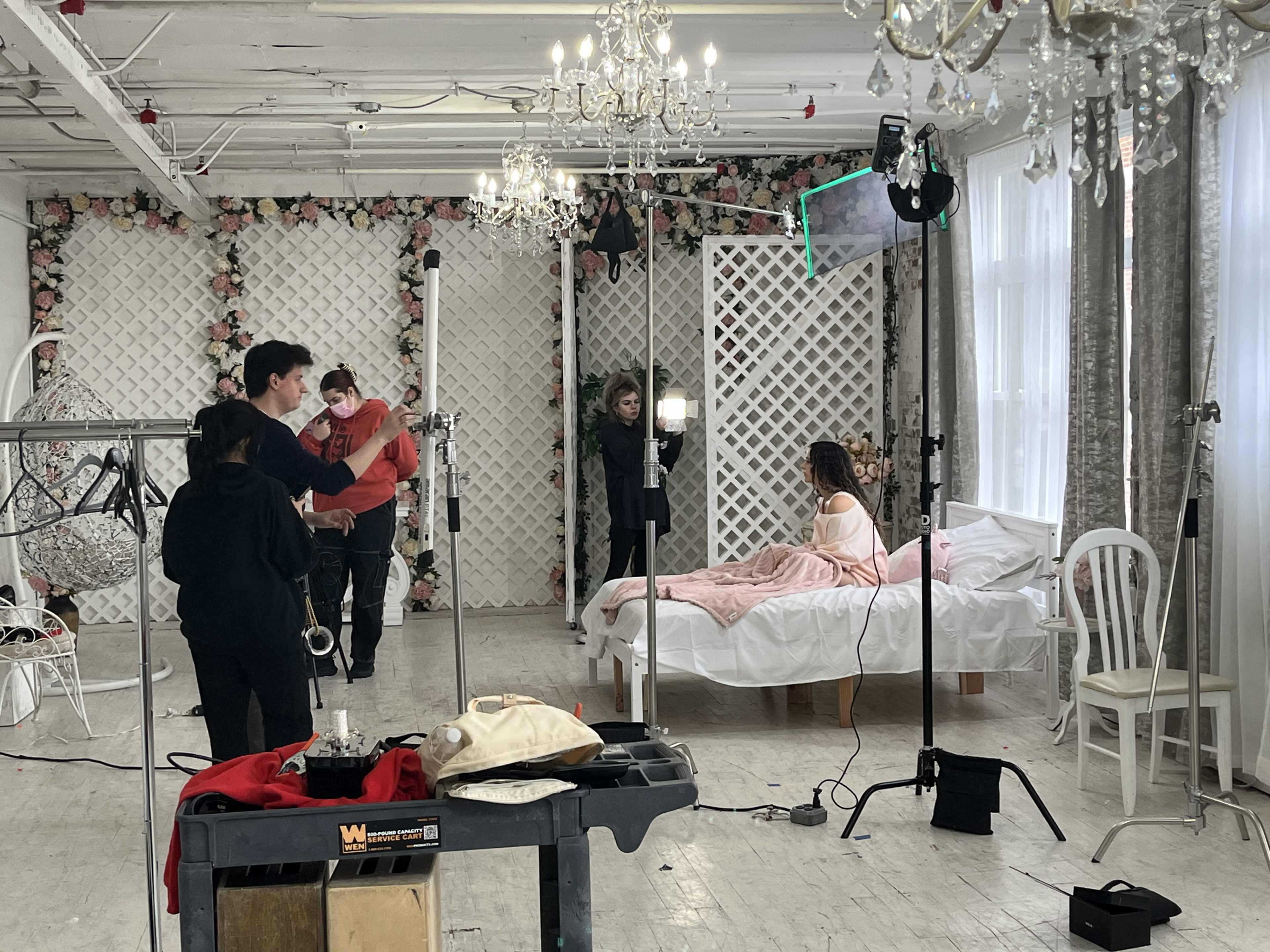 Warehouse music video shoot
