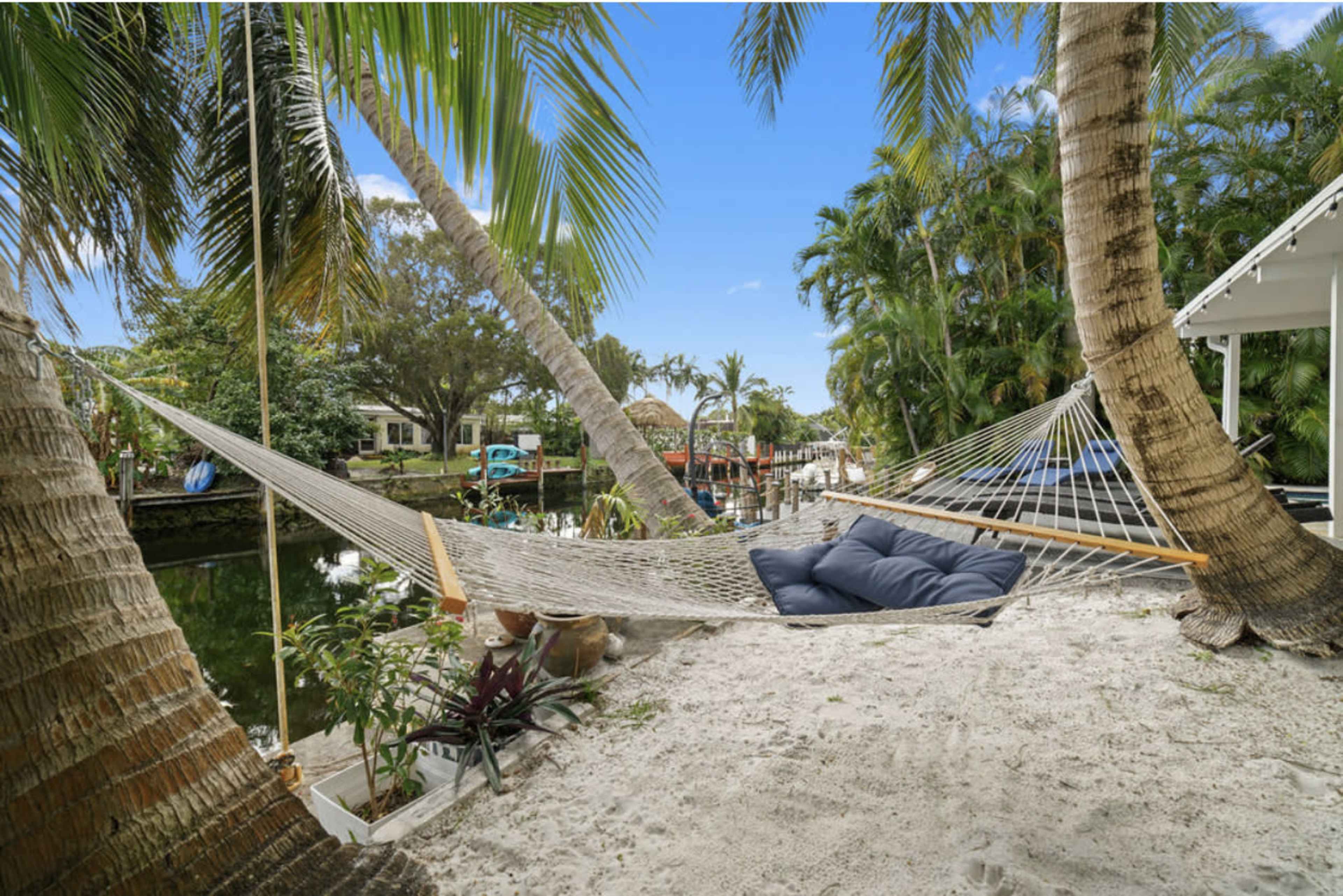 Waterfront Beach House w Pool, Hammock and Fireplace Image in North Central, Hollywood, FL