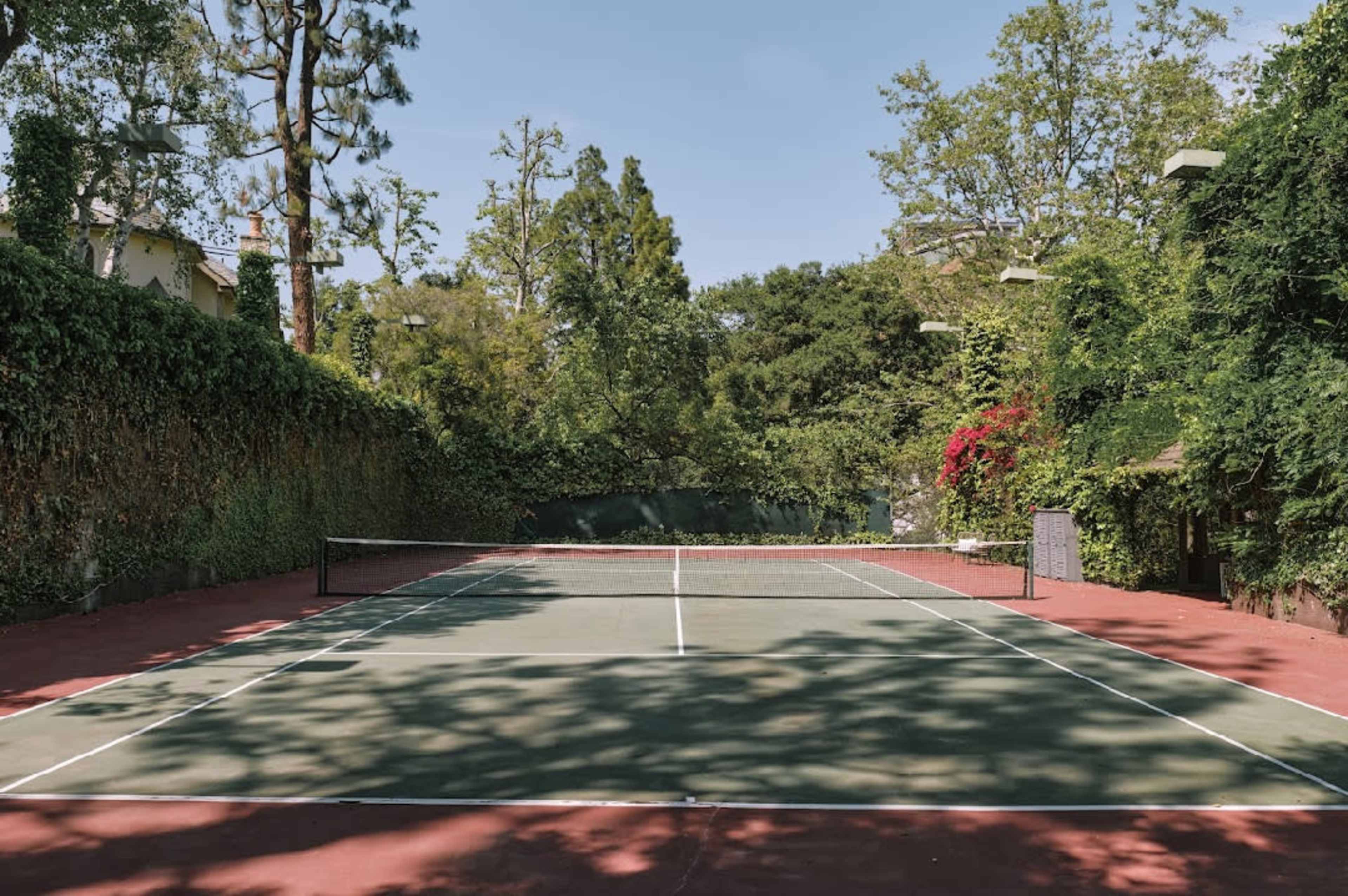 Old-Money Elegance: Private Tennis Court at Designer Estate Image in Bel Air, Los Angeles, CA