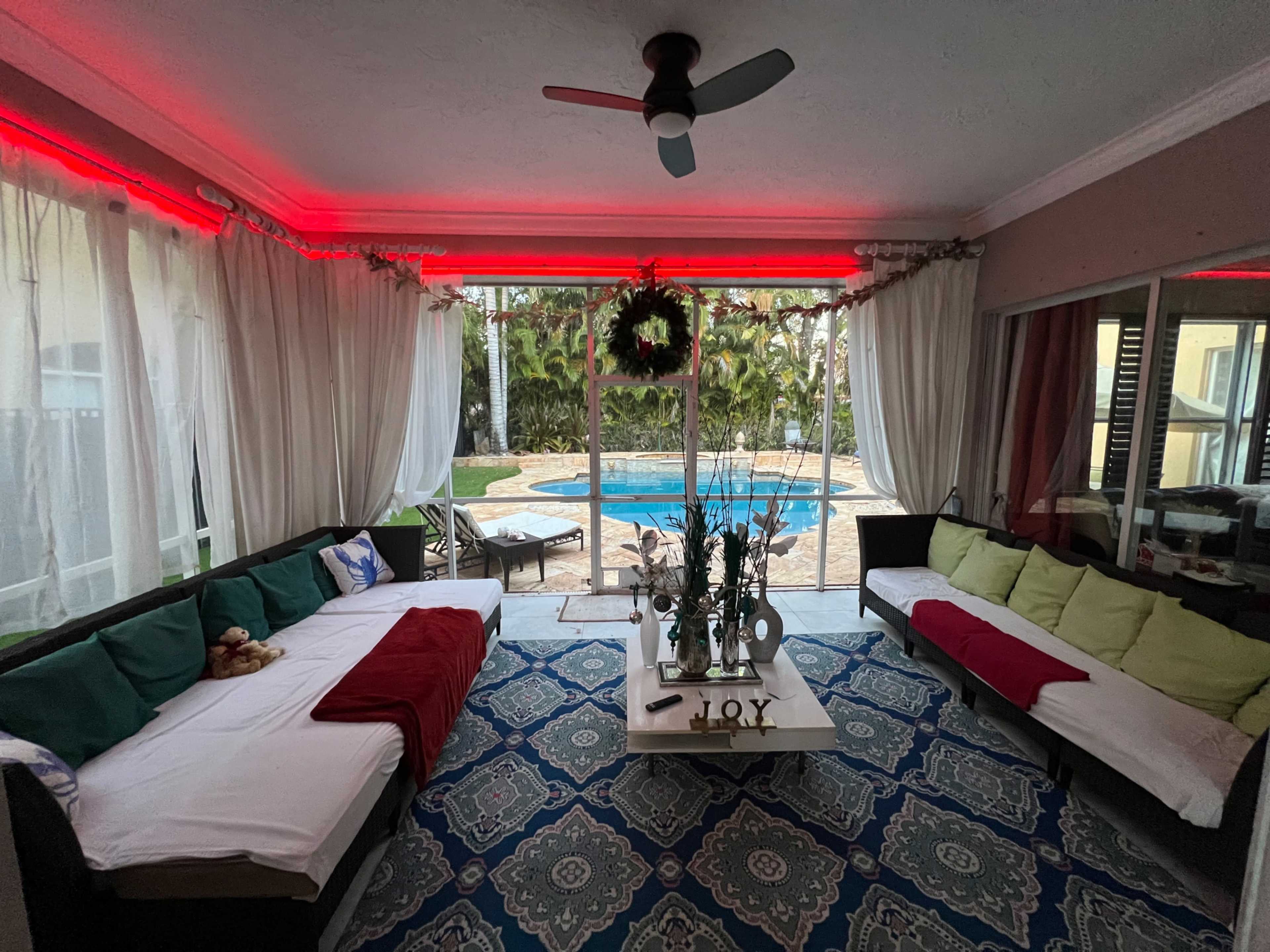 Spacious Backyard and Patio With Pool Image in , Lake Worth, FL