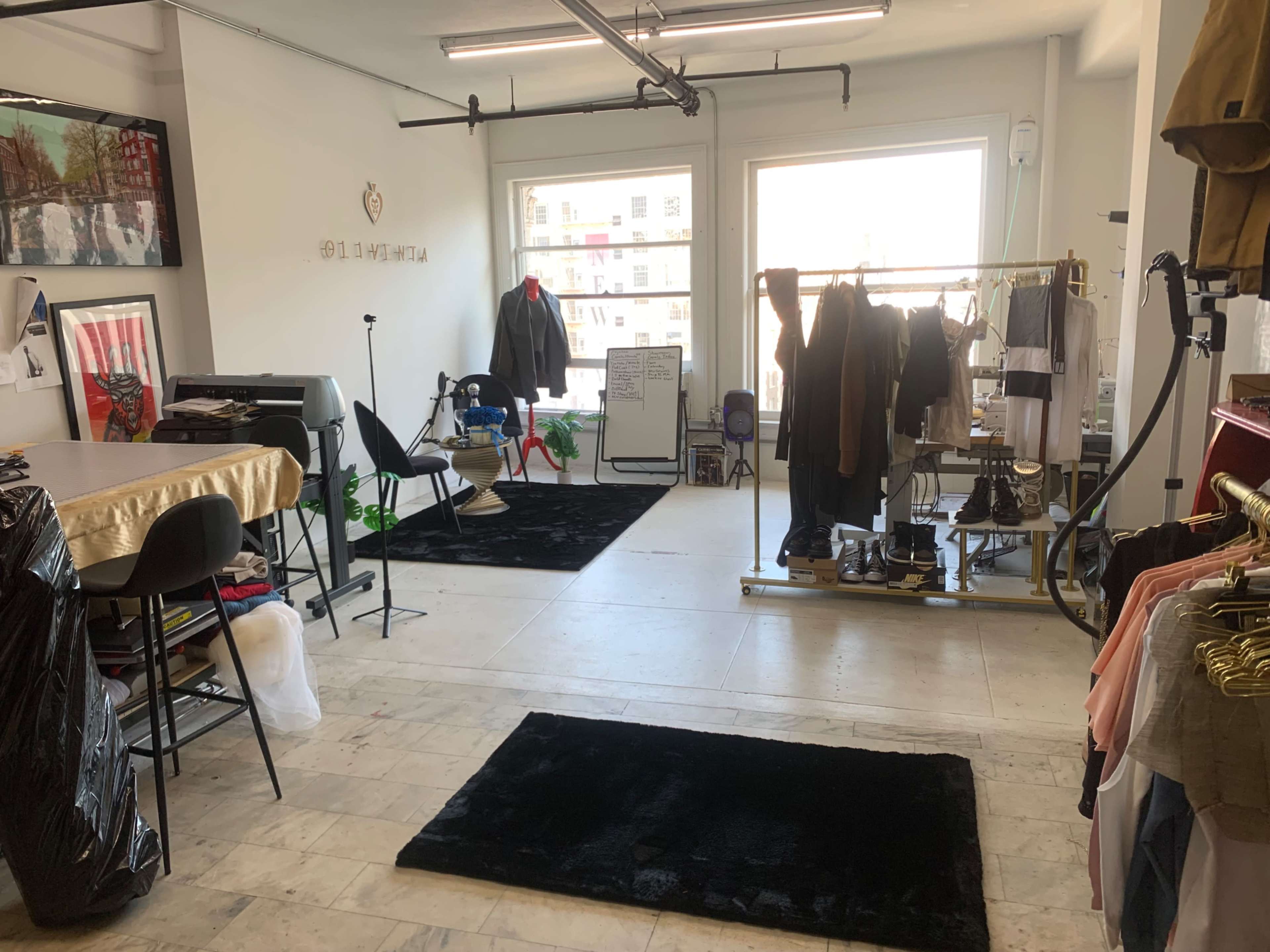 Downtown Fashion district Art work studio with rustic view Image in Central LA, Los Angeles, CA