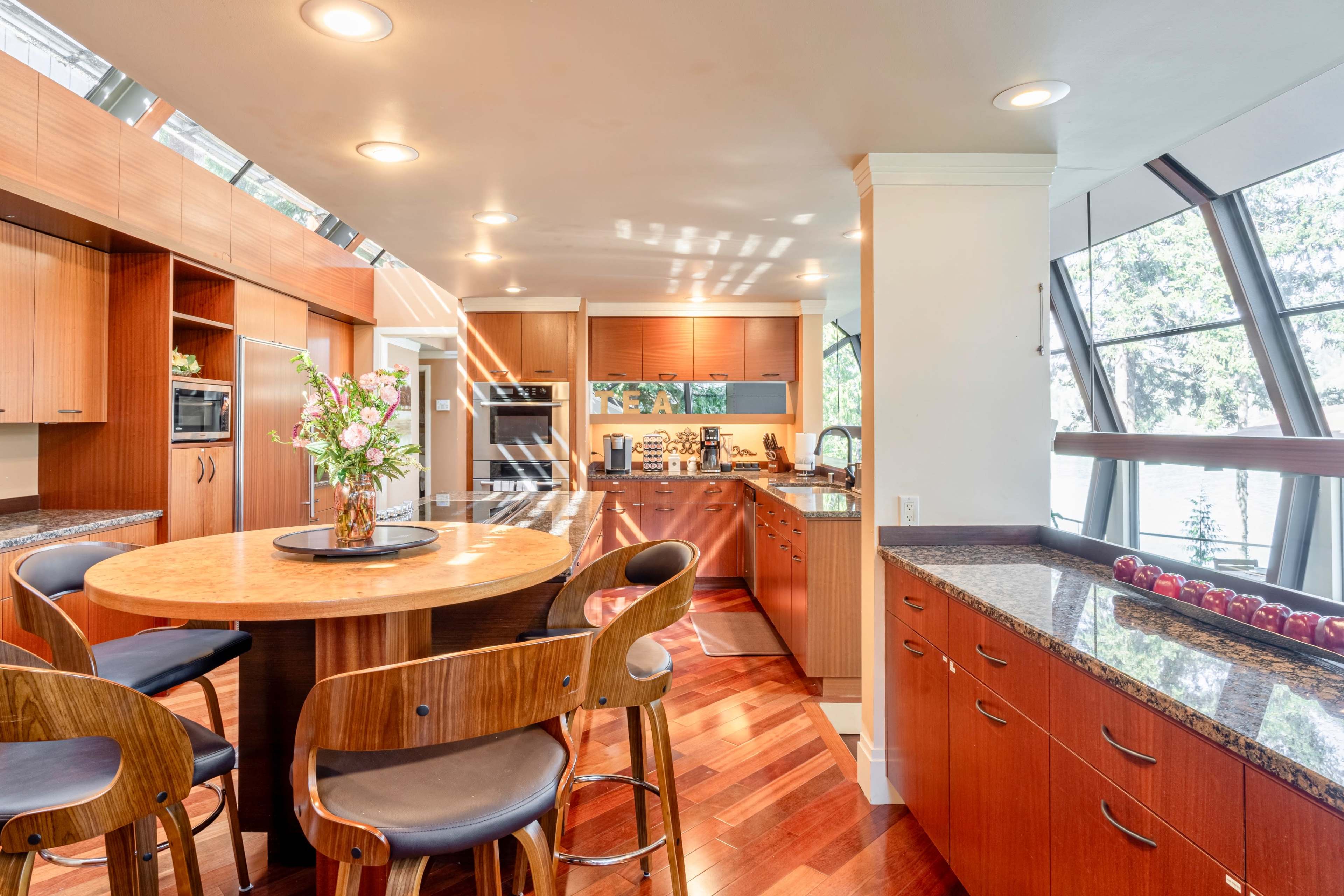 Glass house on Lake Sammamish with private dock Image in Viewpoint, Redmond, WA