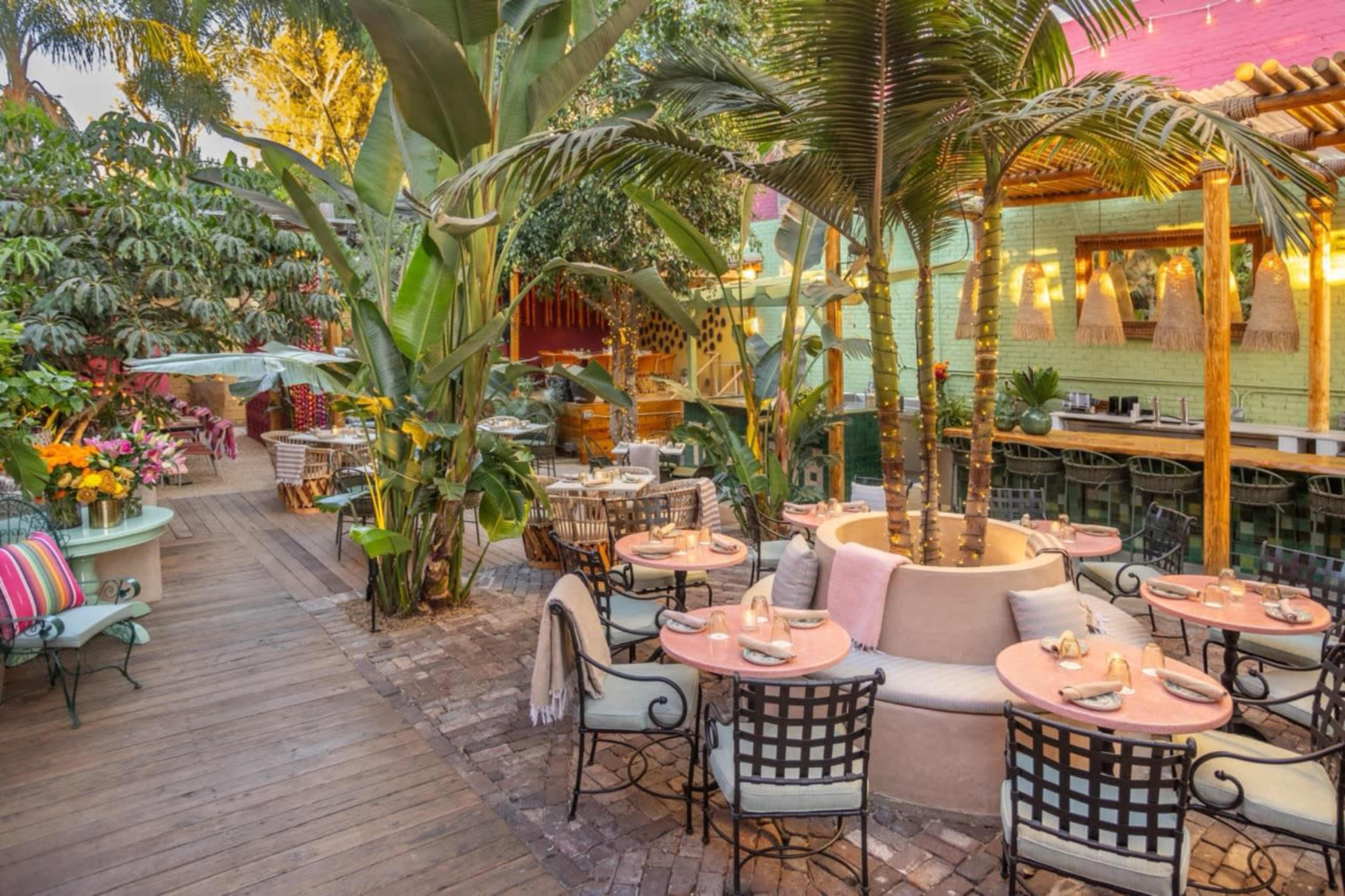 Tropical Patio space nestled between two buildings in the heart of Silverlake Image in Silver Lake, Los Angeles, AS