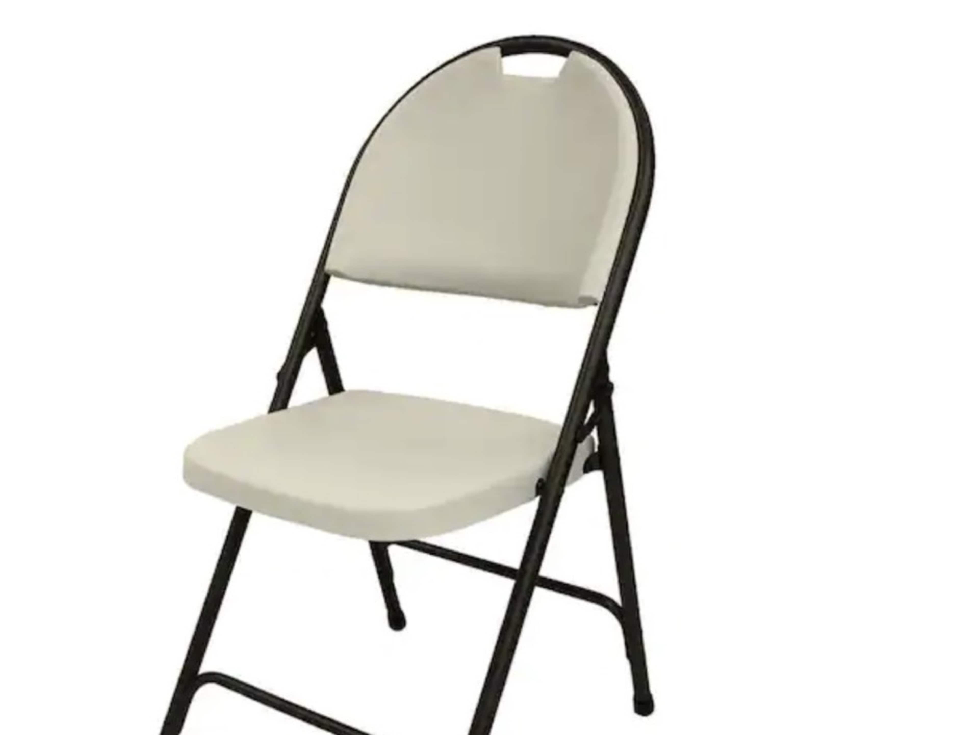 Plastic Seat Folding Chair in Earth Tan