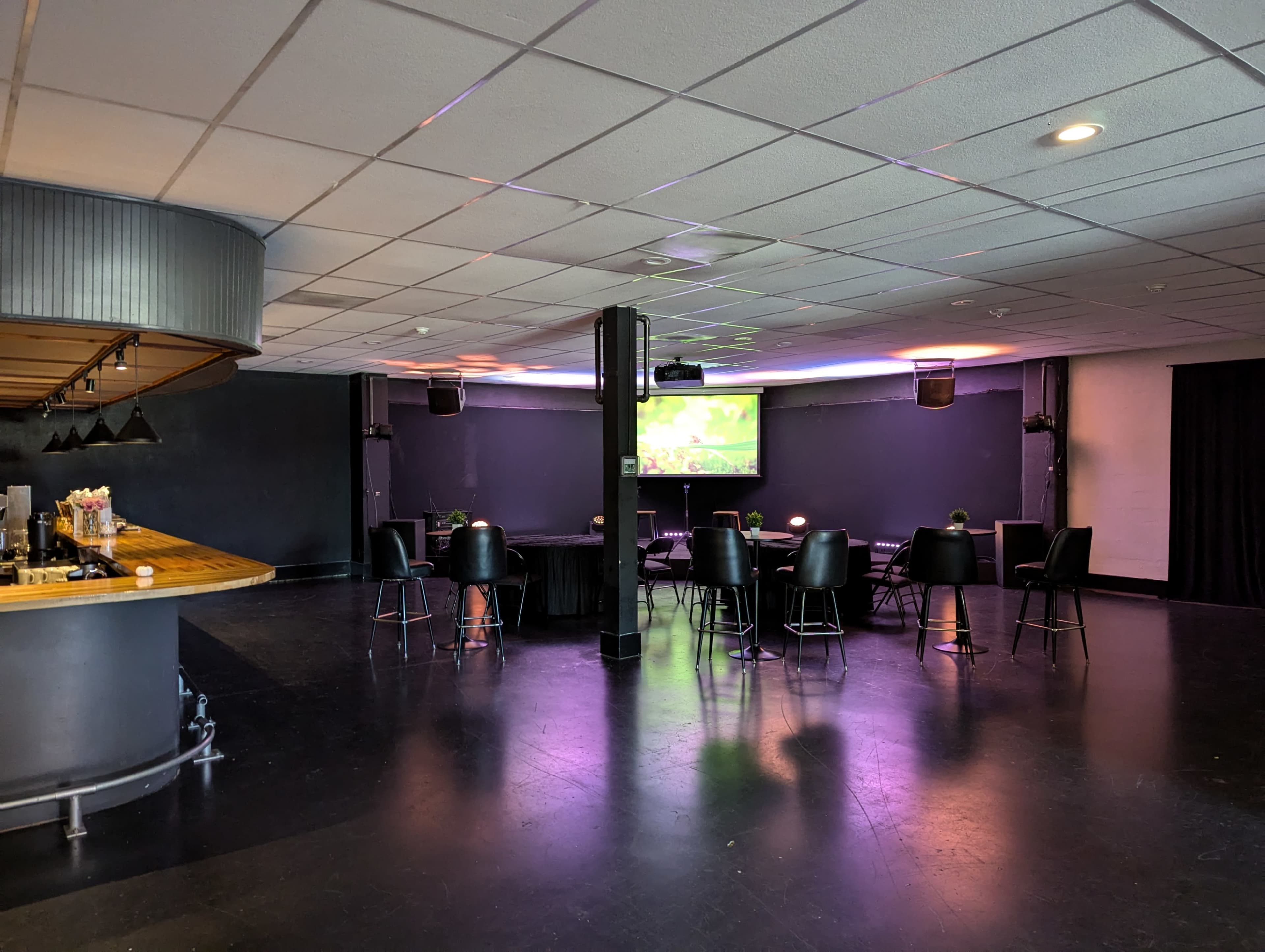 Club atmosphere with bar, dance floor, and audio/video system Image in City Central, GRESHAM, OR
