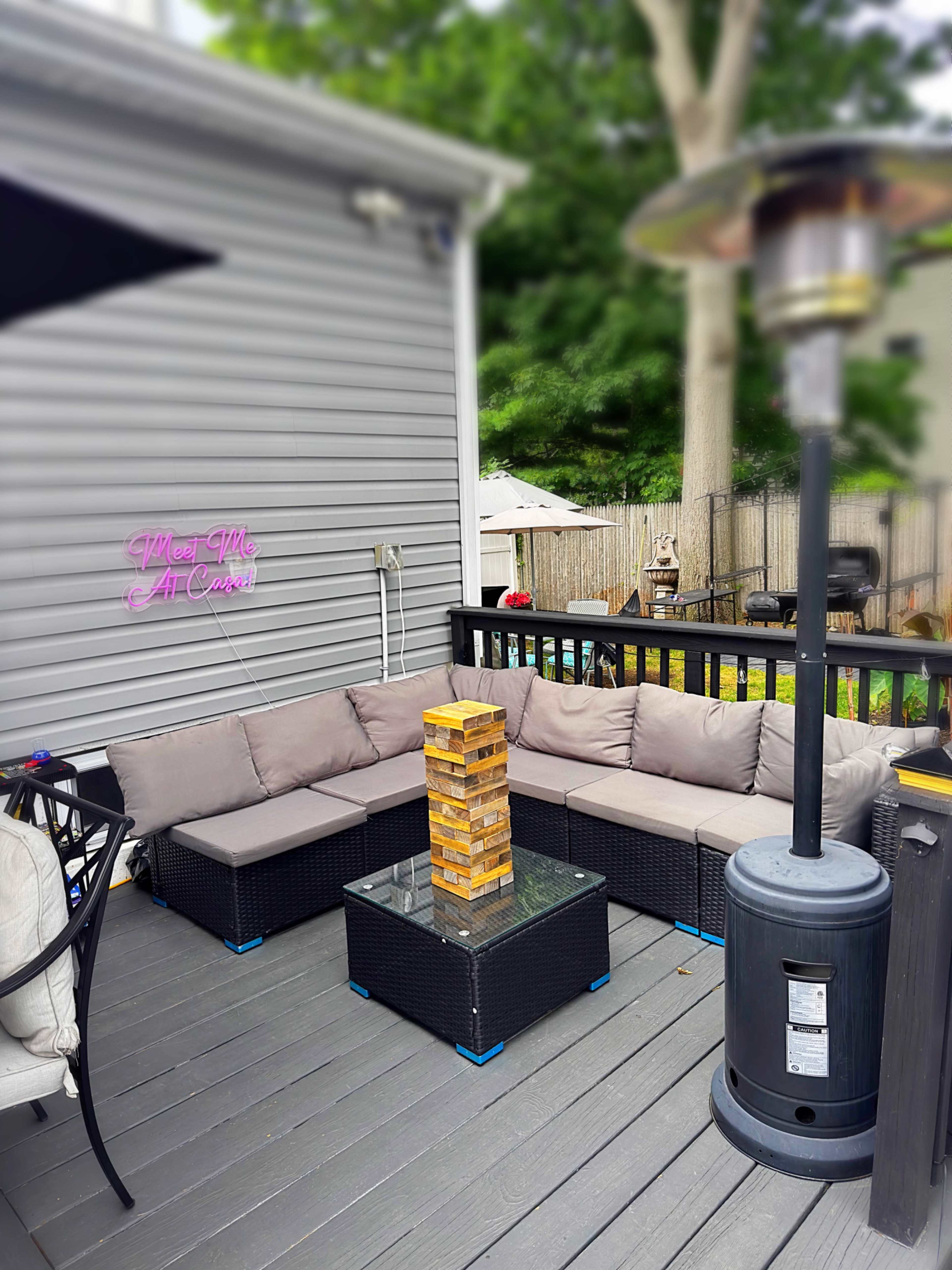 Private Resort-Style Backyard with Heated Pool & Cinema Image in Islip, Bayshore, NY