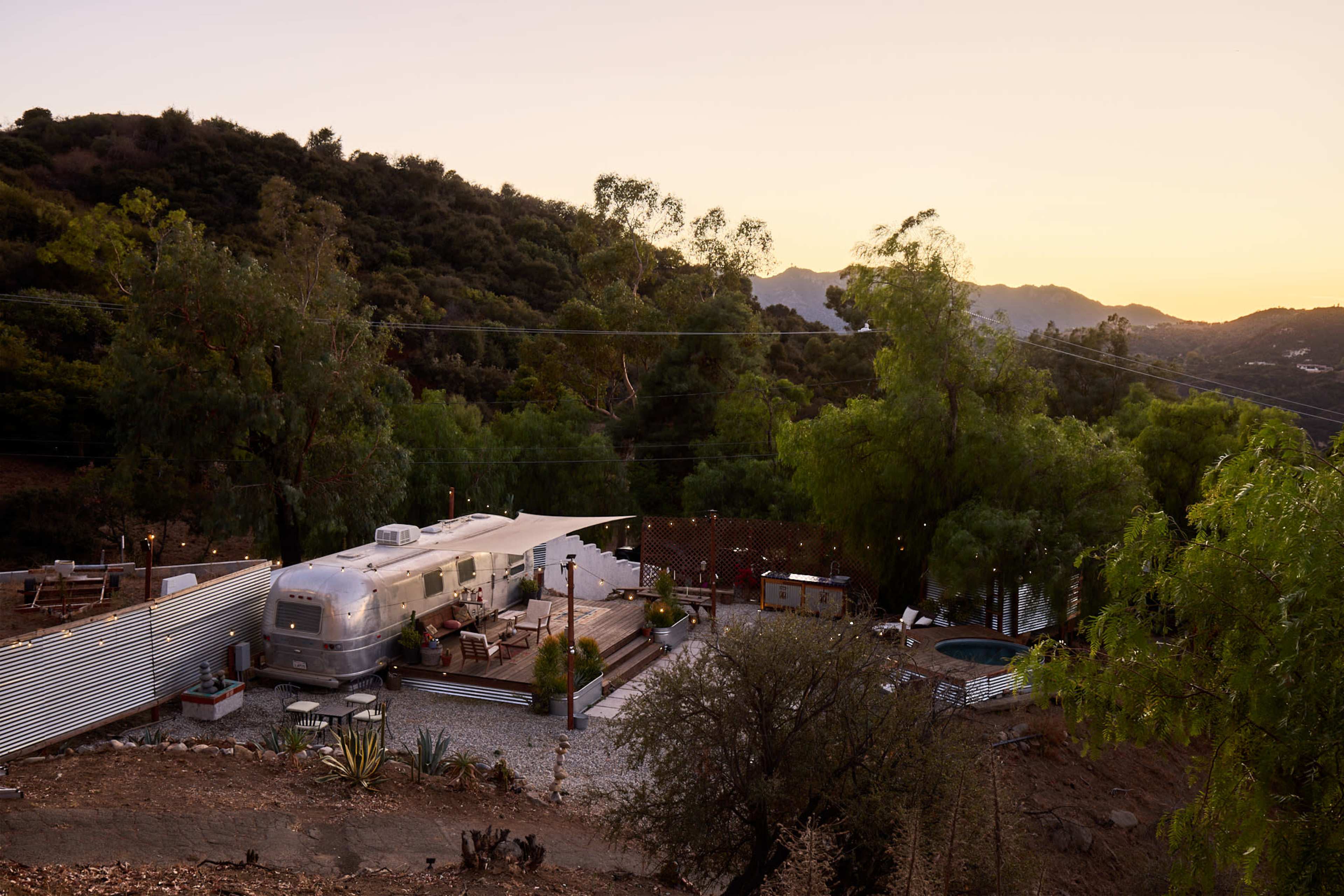 Mountaintop retro airstream and music studio with Topanga Canyon views Image in Sylvia Park, Topanga, CA